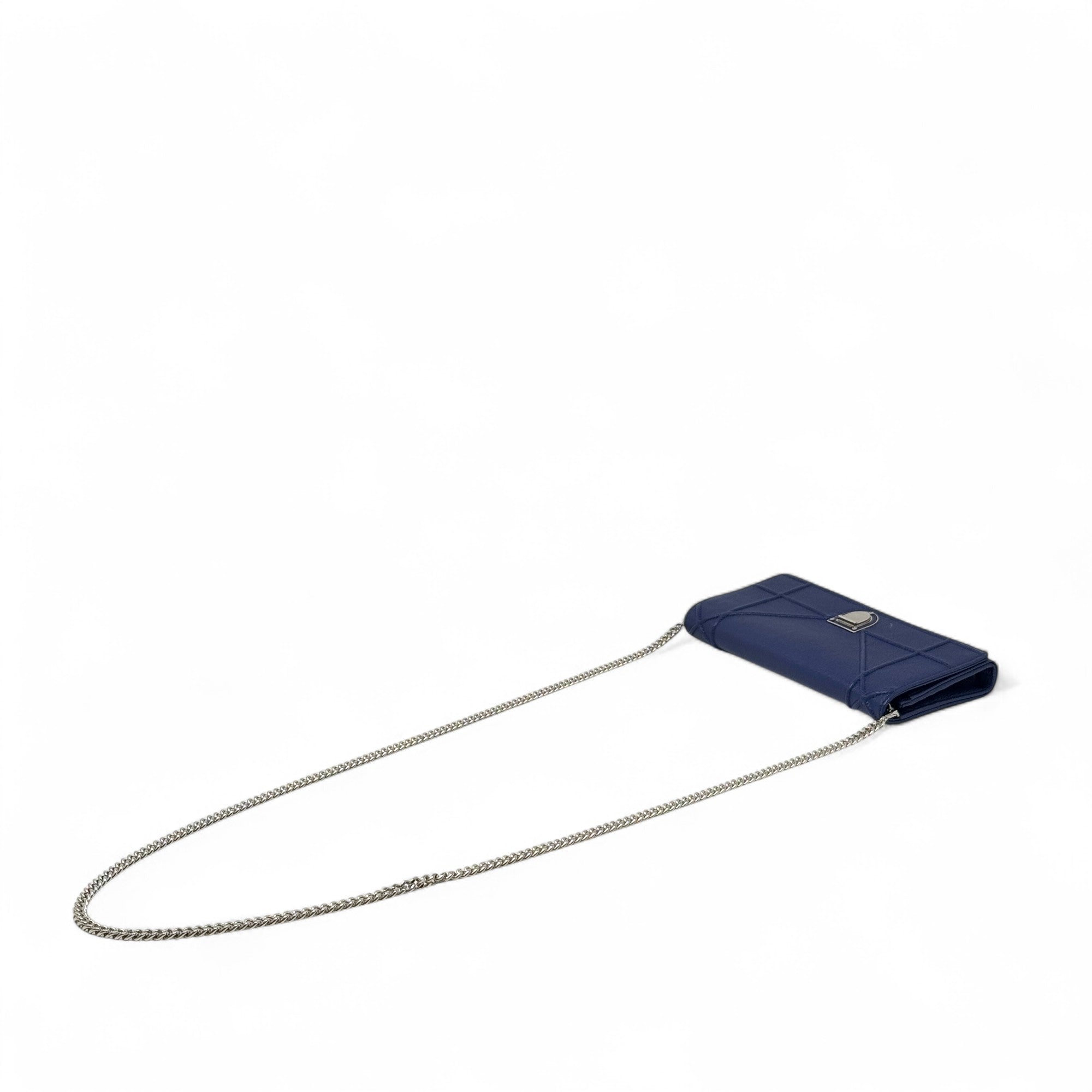 Dior Blue Diorama Wallet On Chain