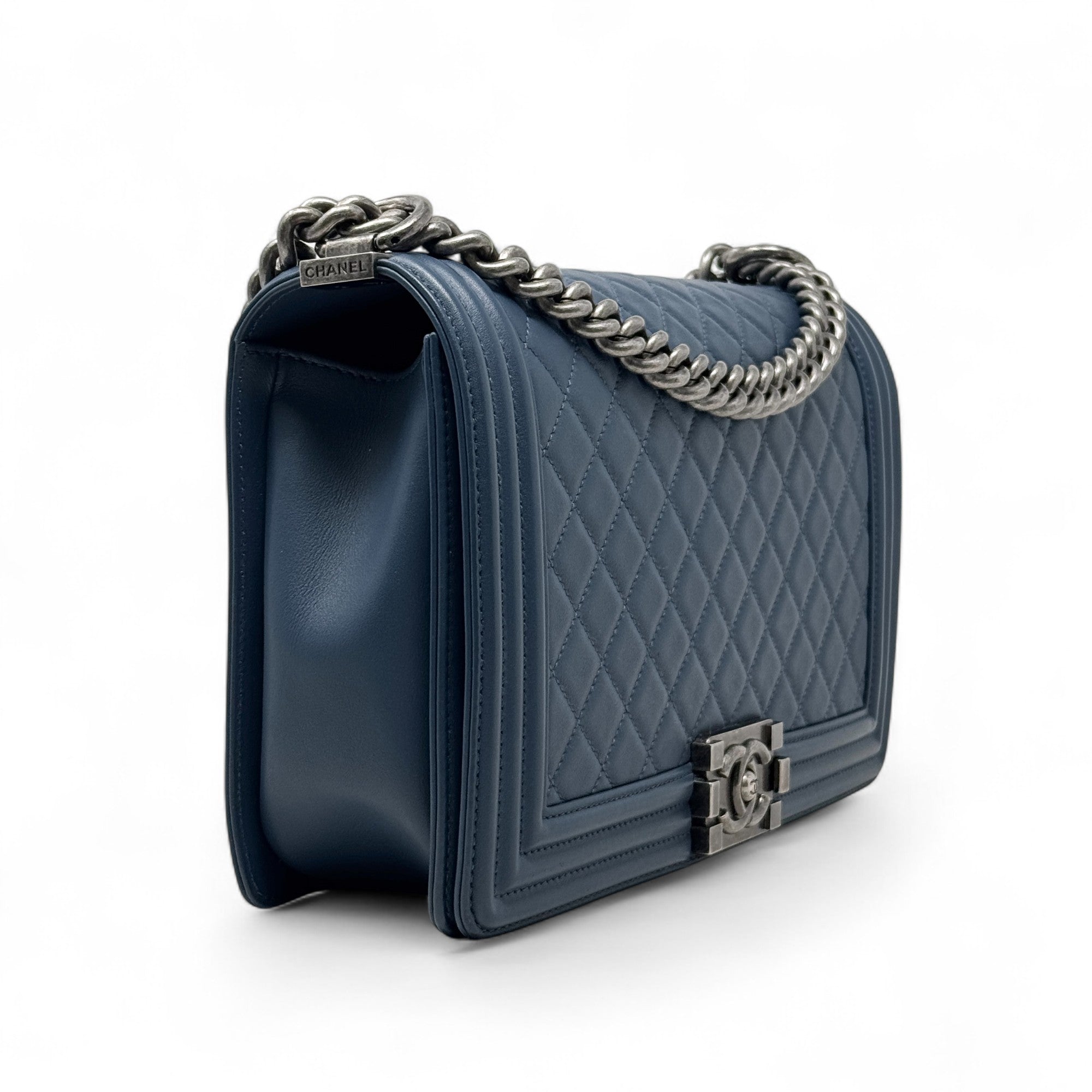 Chanel Blue Large Boy Bag