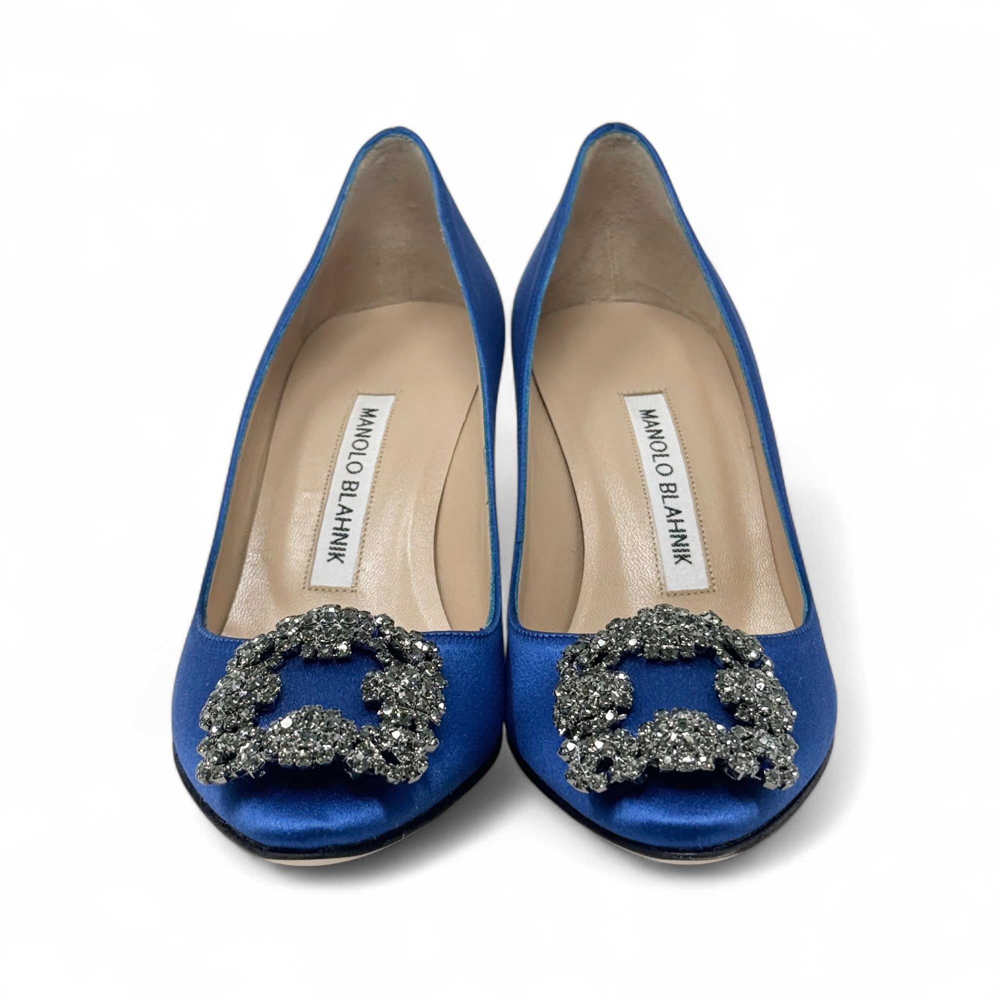 Manolo Blahnik Blue Hangisi Pumps 36