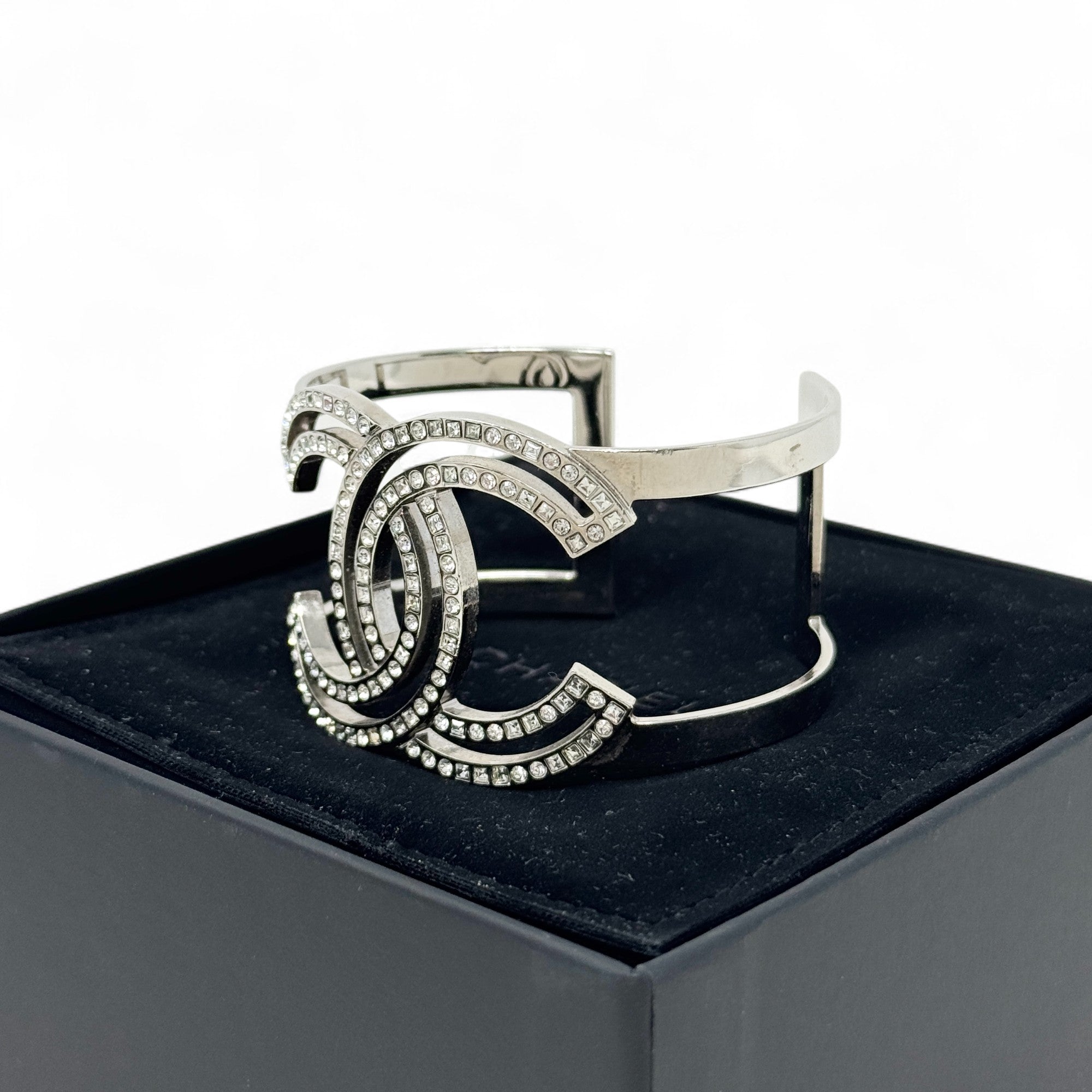 Chanel Silver Crystal CC Cuff