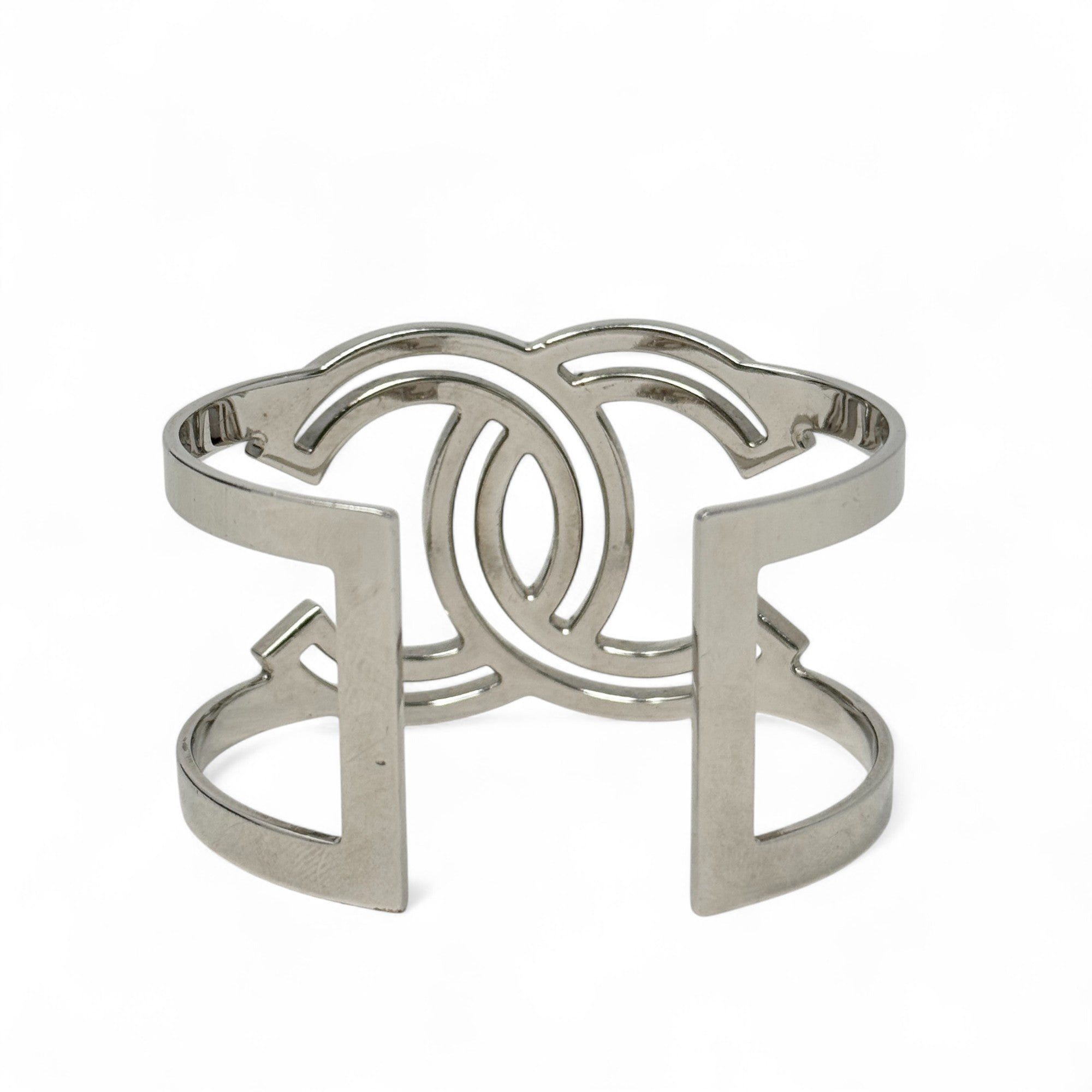 Chanel Silver Crystal CC Cuff