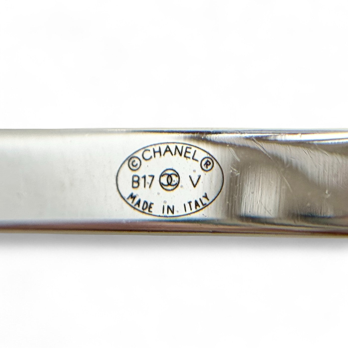 Chanel Silver Crystal CC Cuff