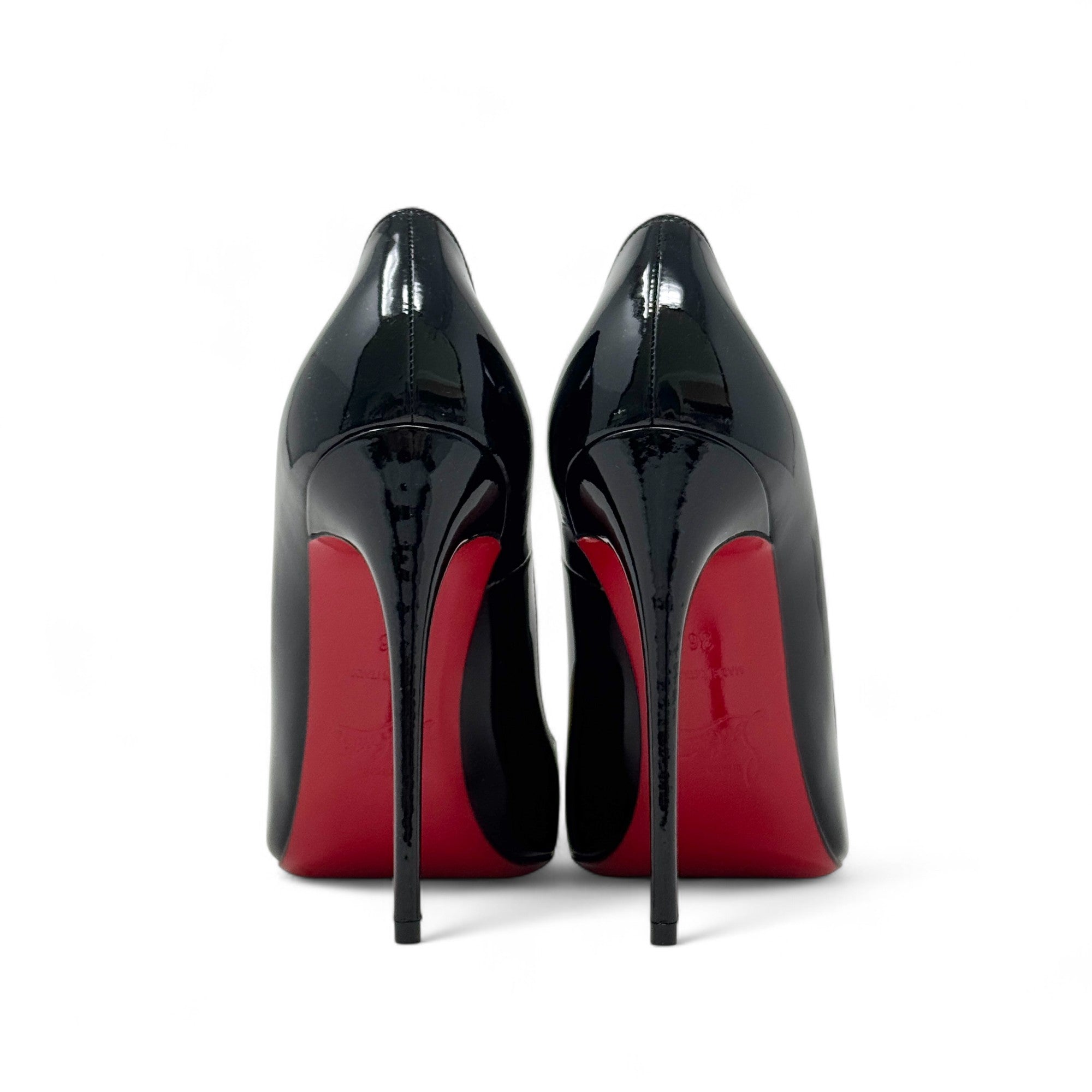 Louboutin Black Patent So Kate Pumps 36