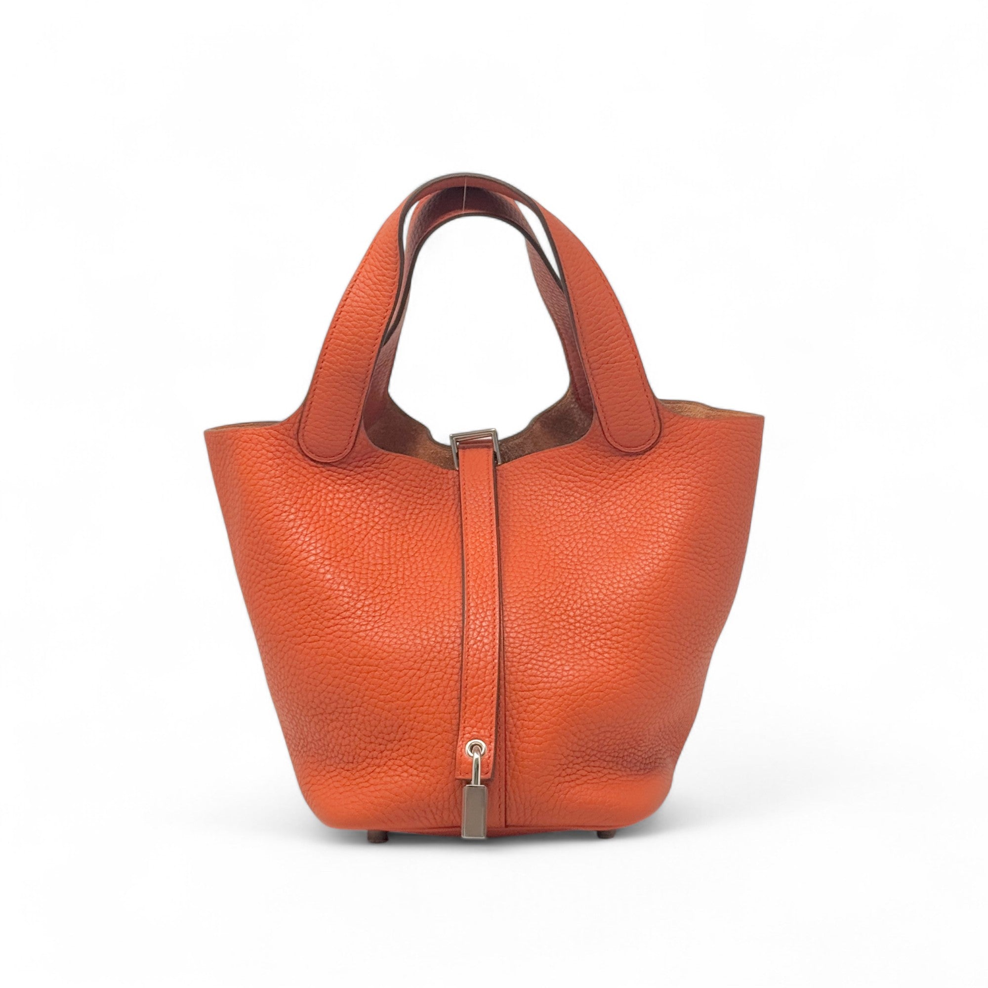Hermes Orange Clemence Picotin 18