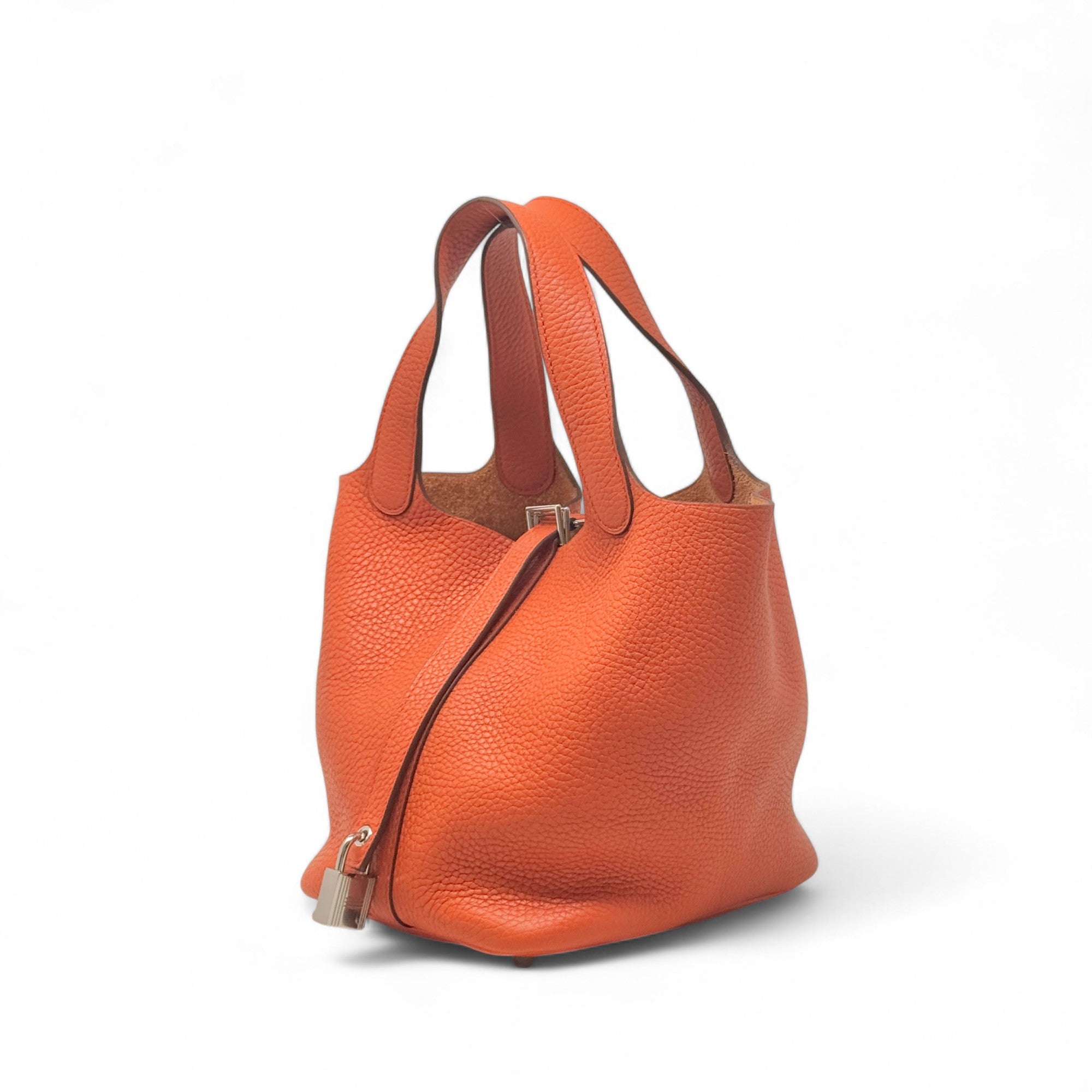 Hermes Orange Clemence Picotin 18