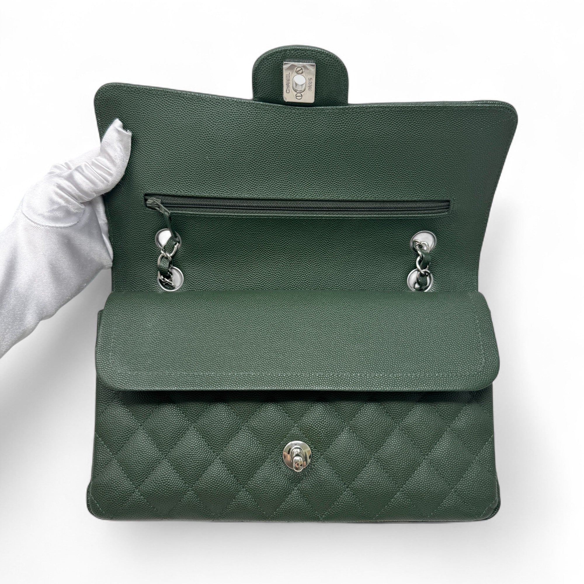 Chanel Green Medium Classic Flap