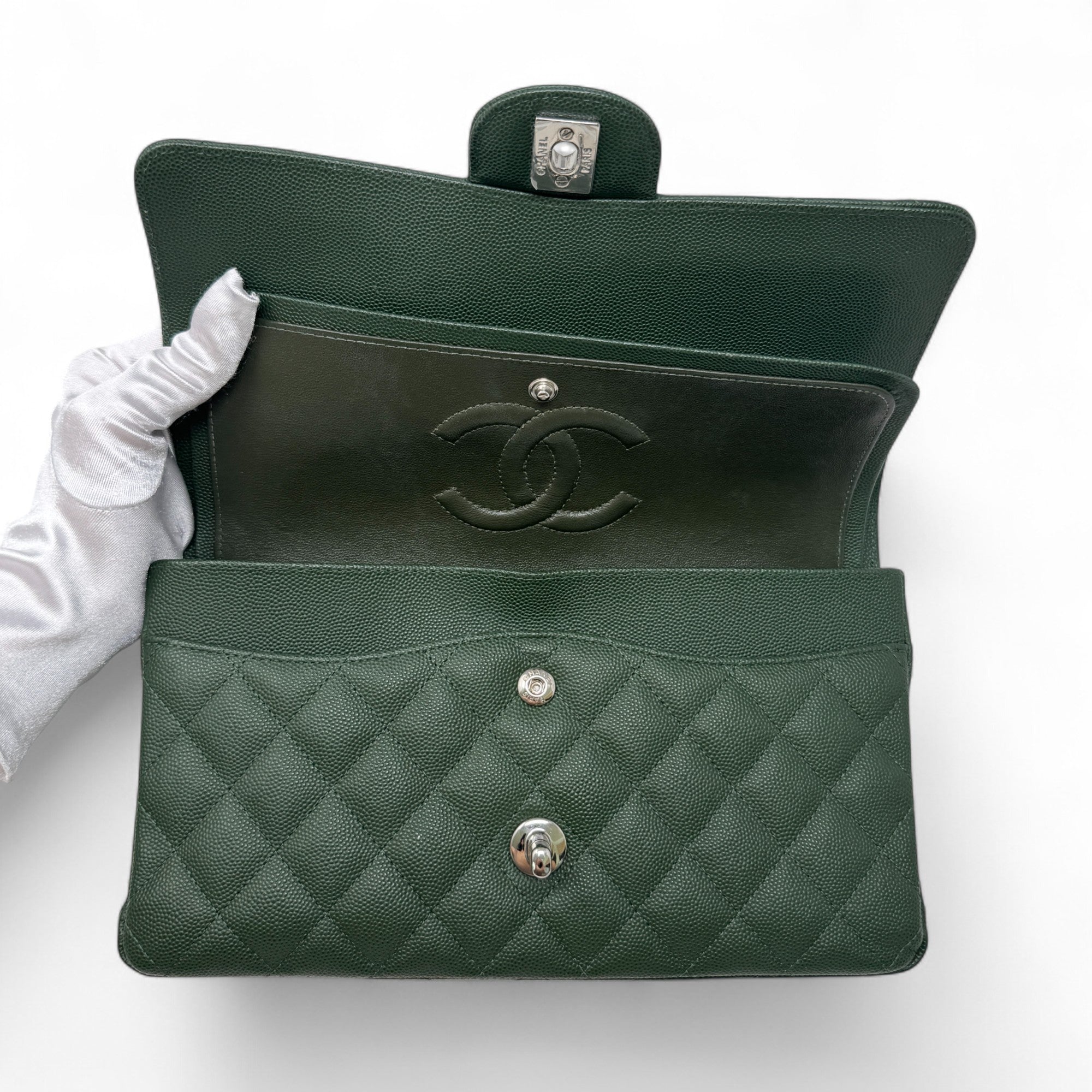 Chanel Green Medium Classic Flap