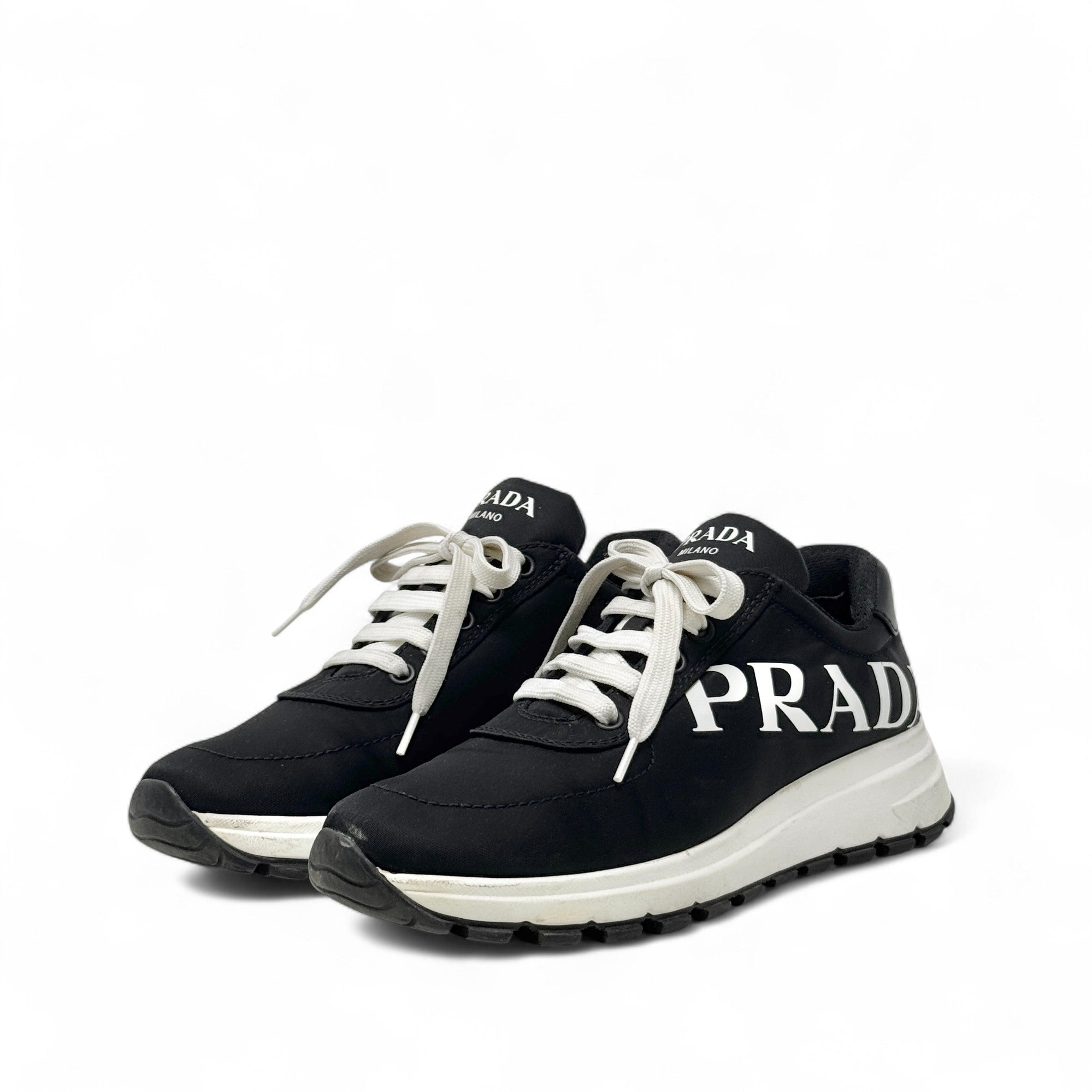 Prada Black Logo Re-Nylon Sneakers 37