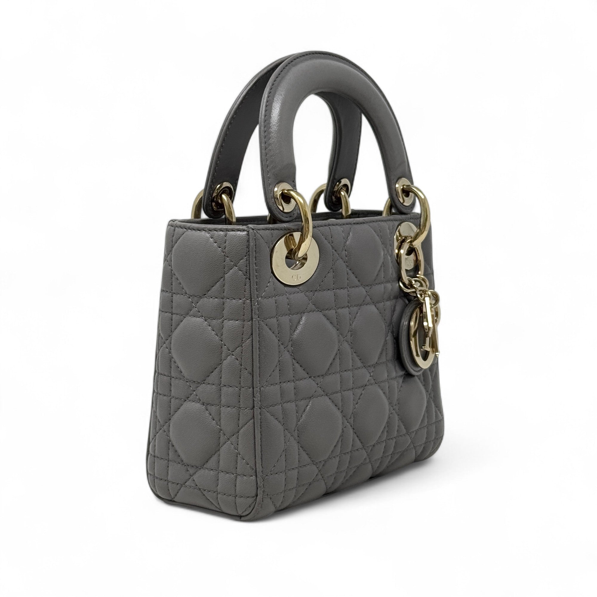 Dior Grey Mini Lady Dior Bag
