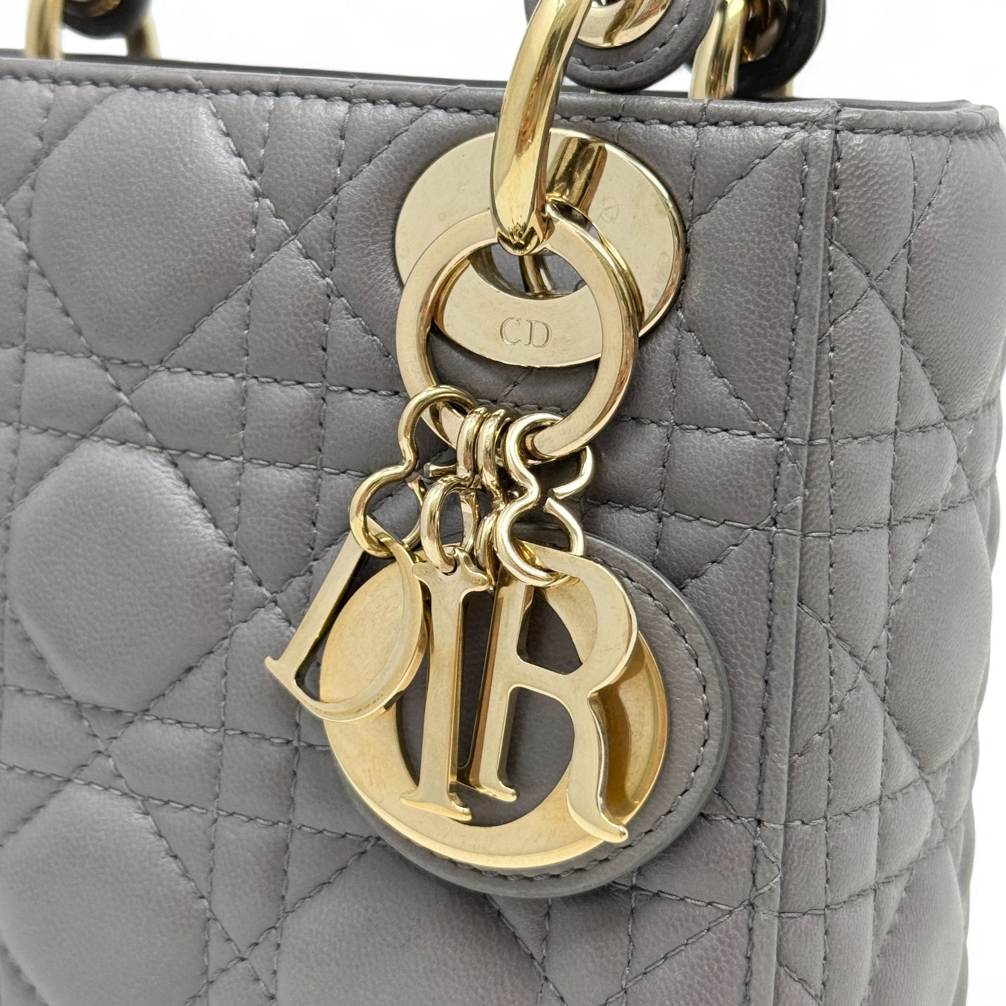 Dior Grey Mini Lady Dior Bag
