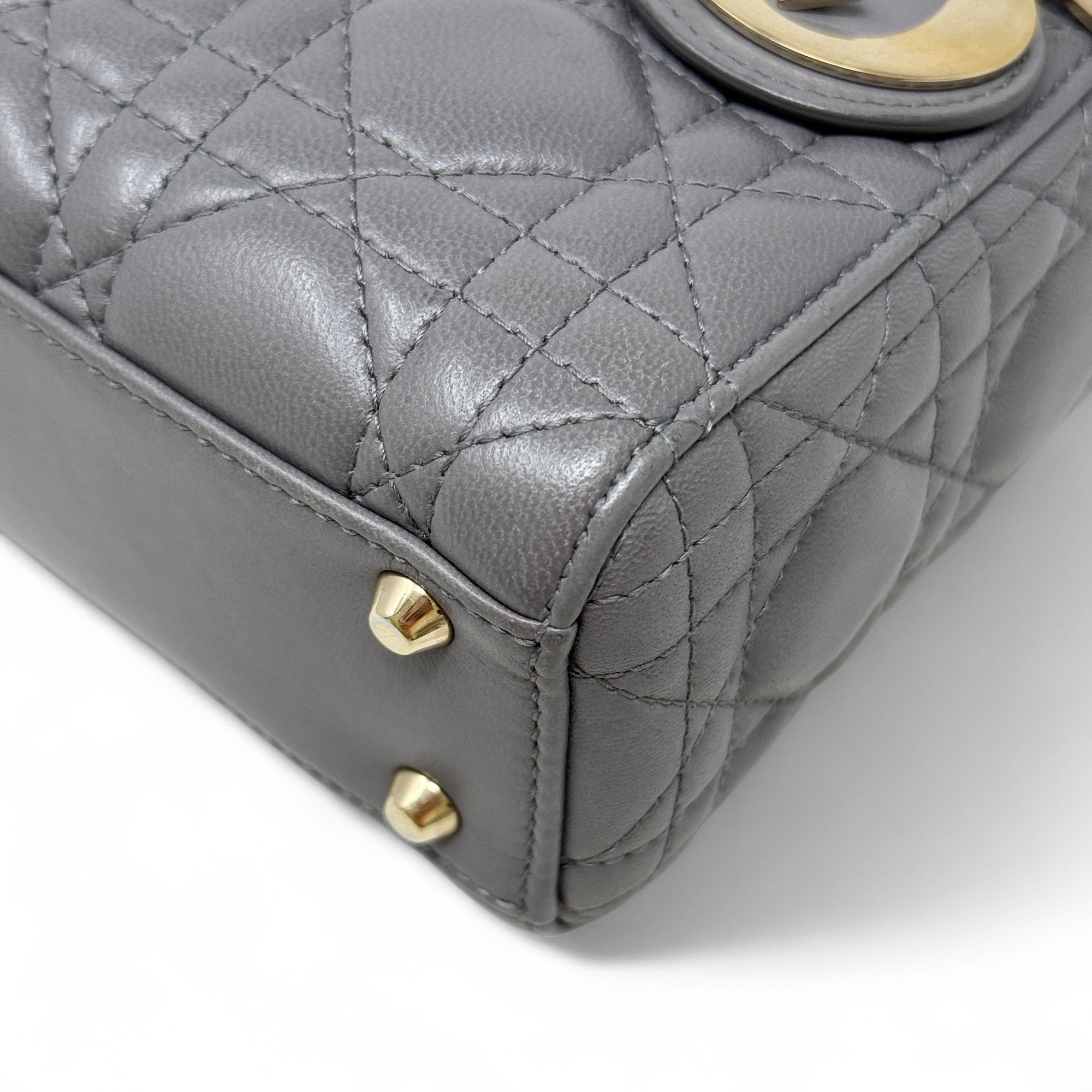 Dior Grey Mini Lady Dior Bag