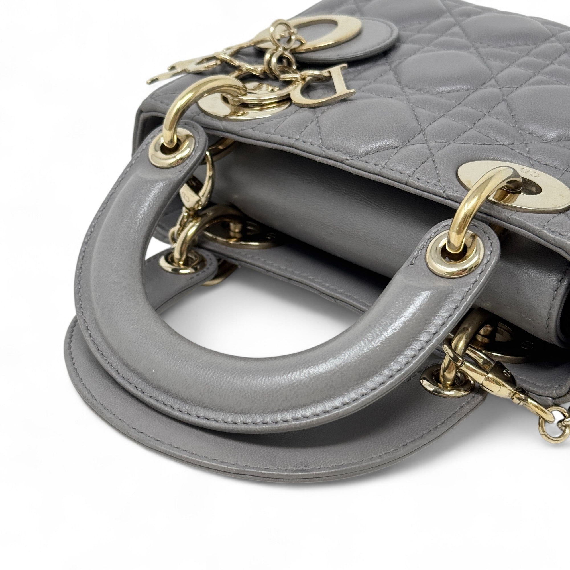 Dior Grey Mini Lady Dior Bag