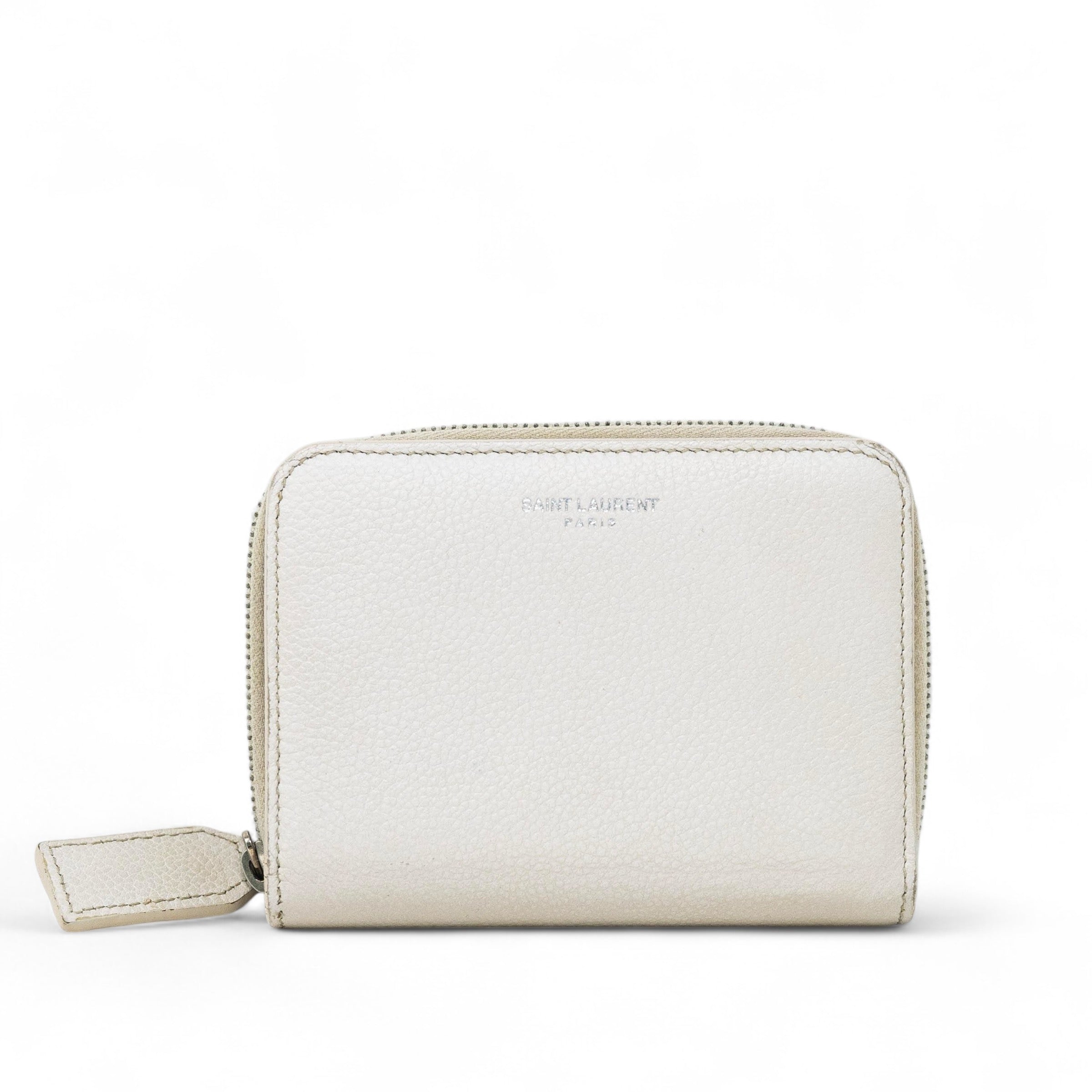 Saint Laurent White Compact Wallet