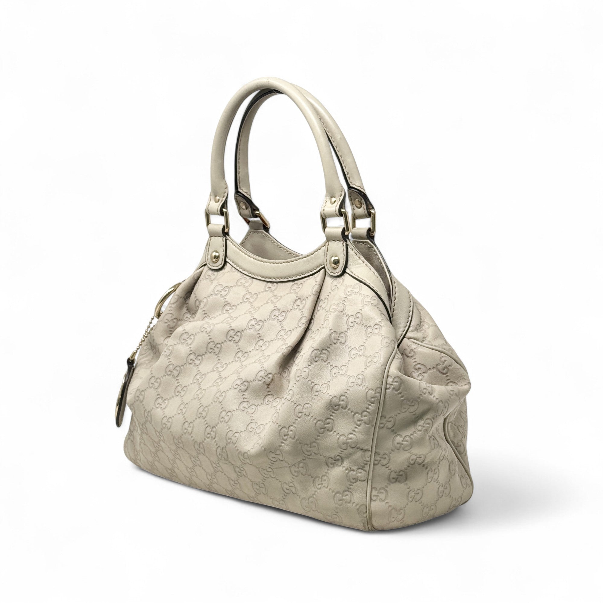 Gucci Ivory Guccissima Sukey Tote