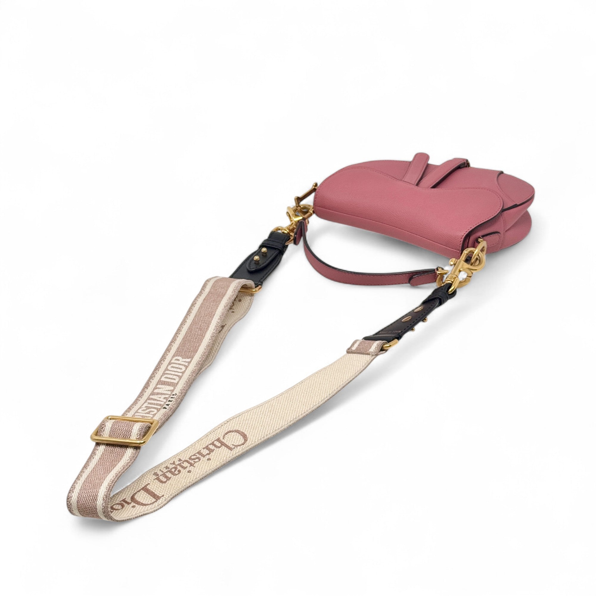 Dior Pink Mini Saddle With Strap
