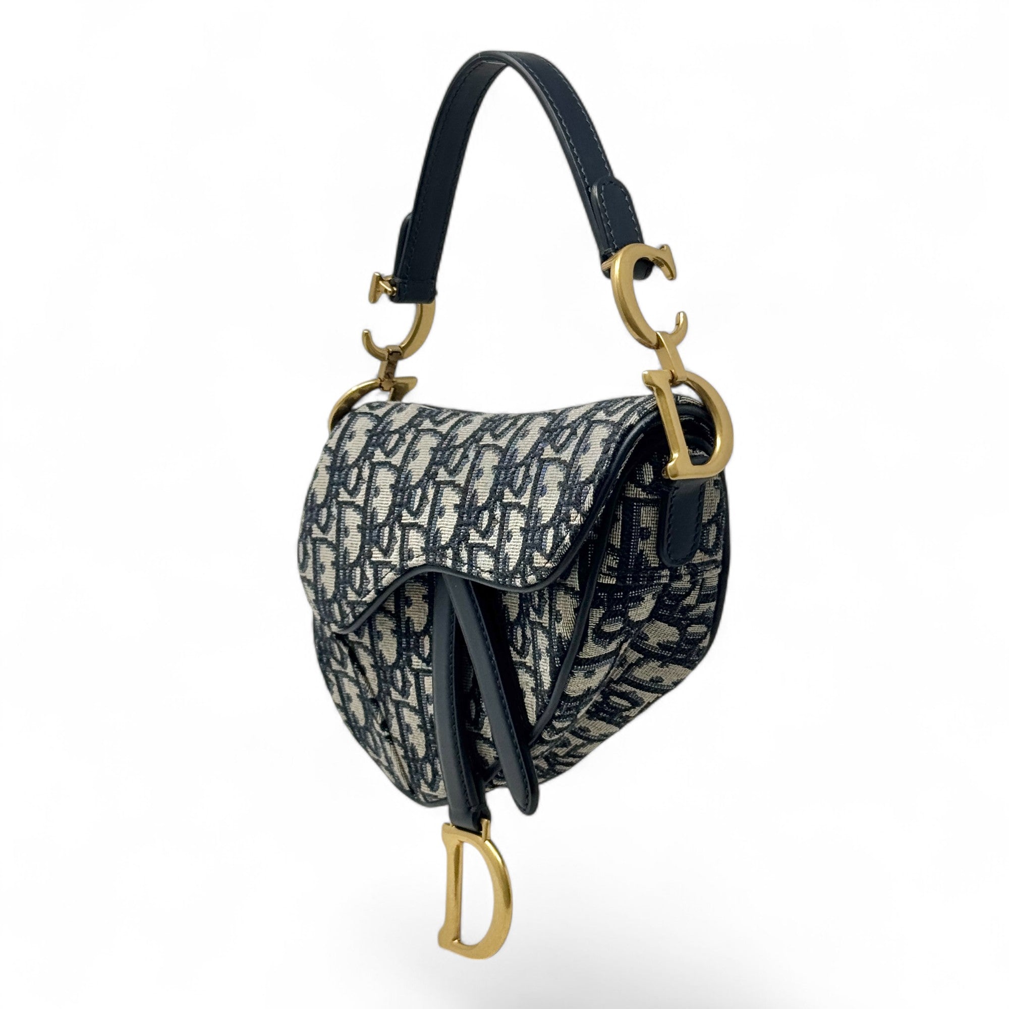 Dior Blue Oblique Mini Saddle Bag