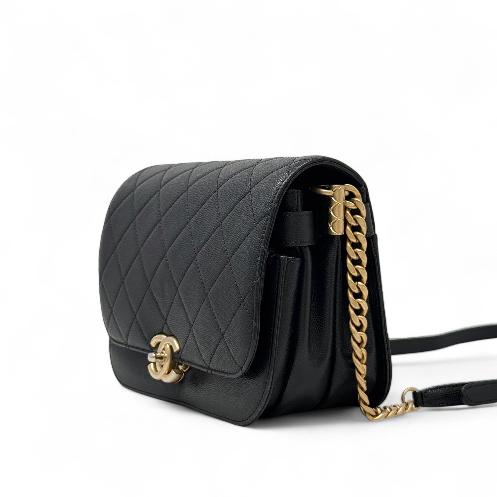 Chanel Black City Curve Messenger