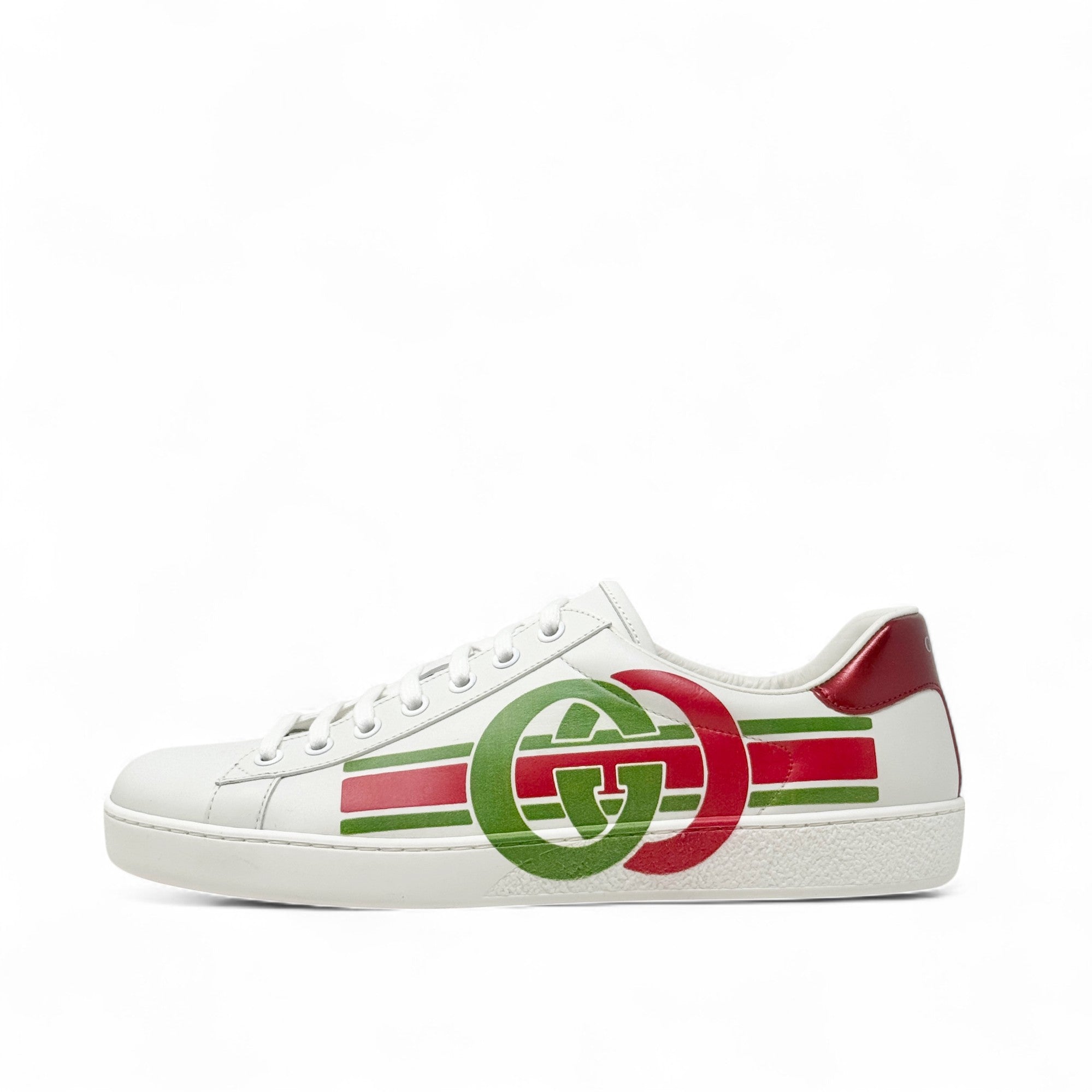 Gucci White Interlocking G Ace Sneakers 7.5