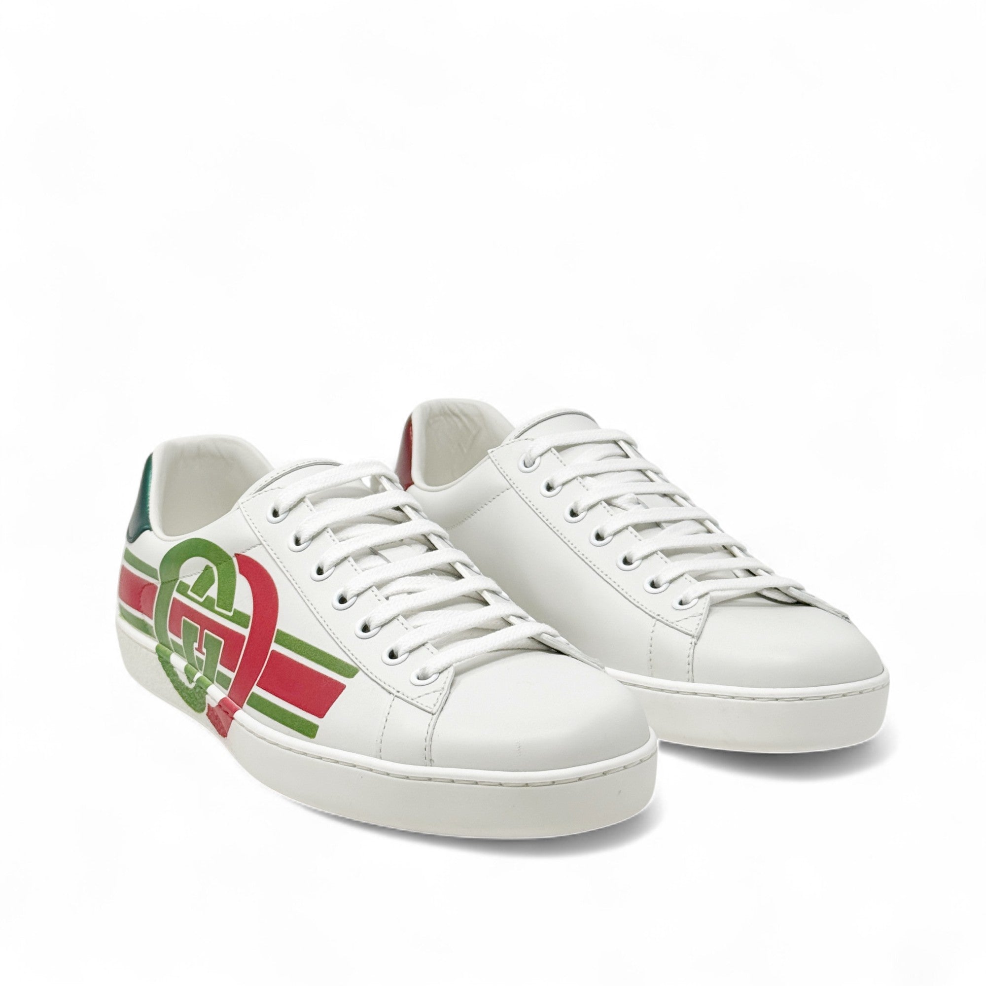Gucci White Interlocking G Ace Sneakers 7.5