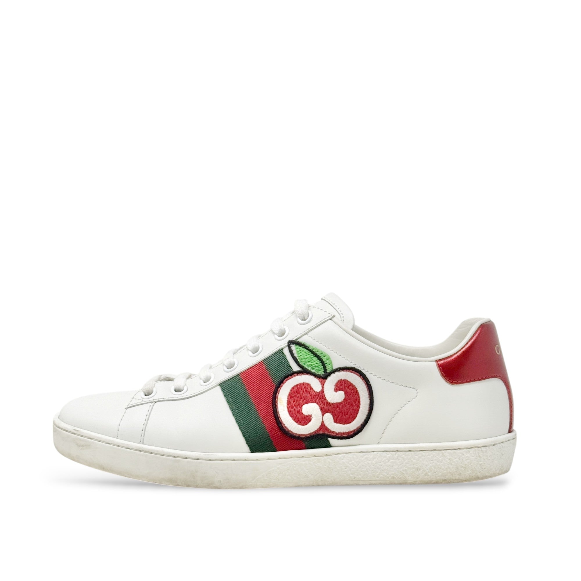 Gucci White GG Apple Ace Sneakers 36.5