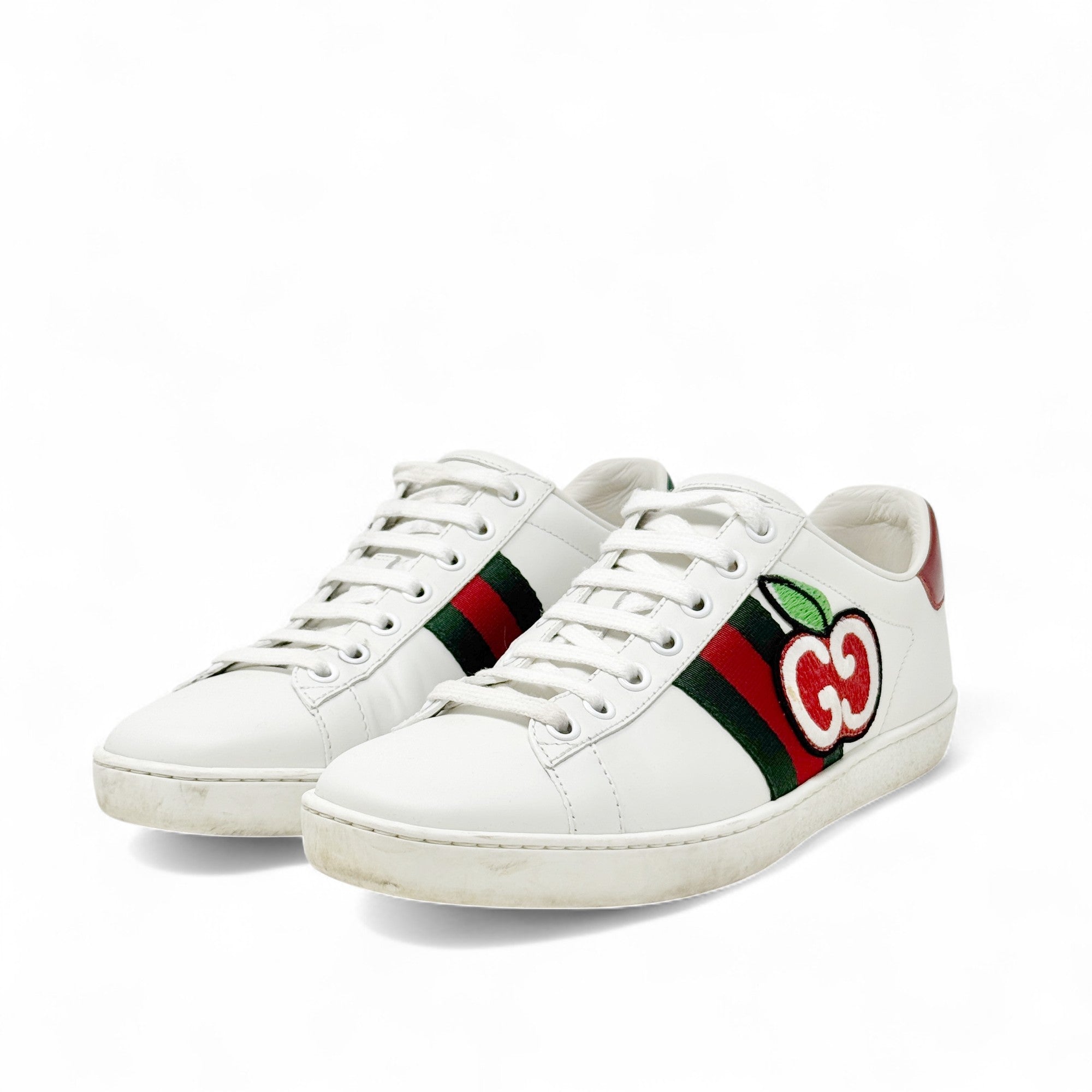 Gucci White GG Apple Ace Sneakers 36.5
