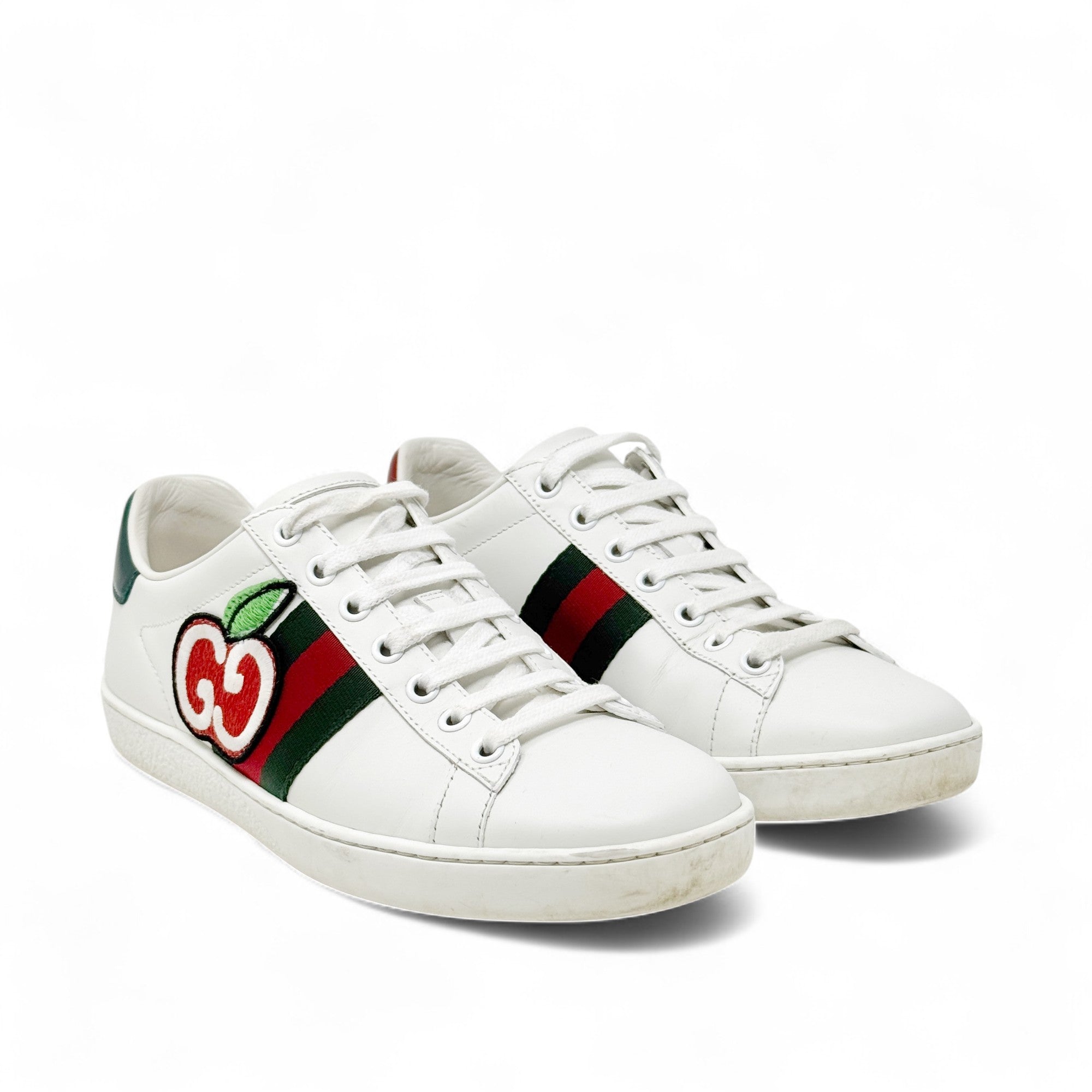 Gucci White GG Apple Ace Sneakers 36.5