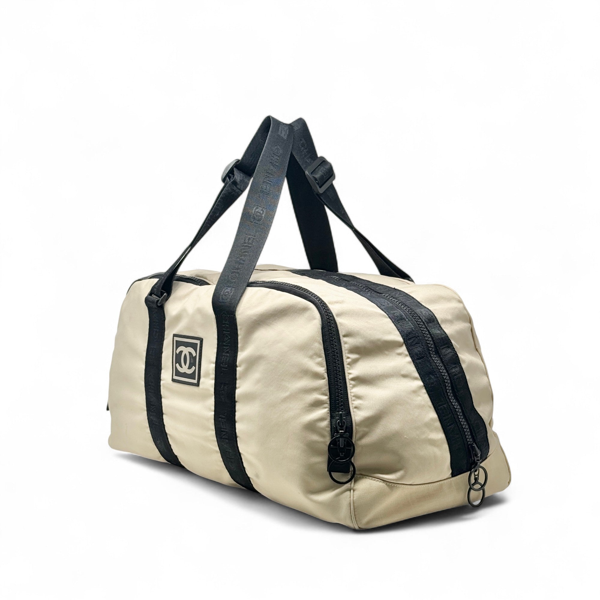 Chanel Beige Nylon Sports Duffle