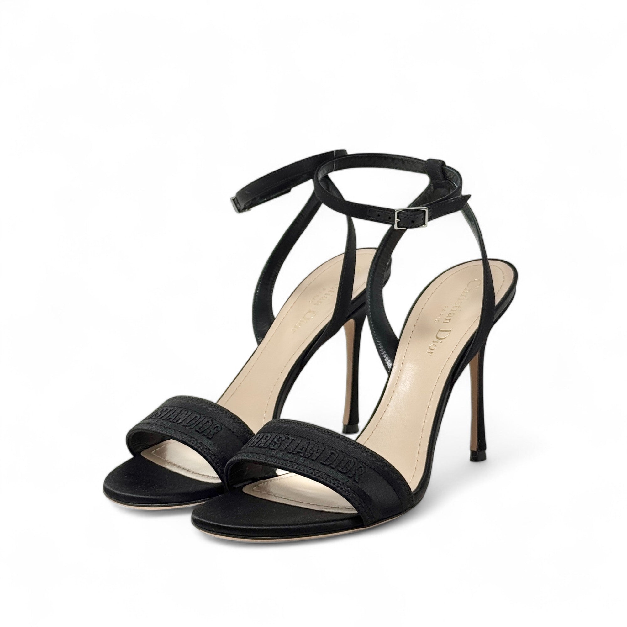 Dior Black Satin Dway Heels 40