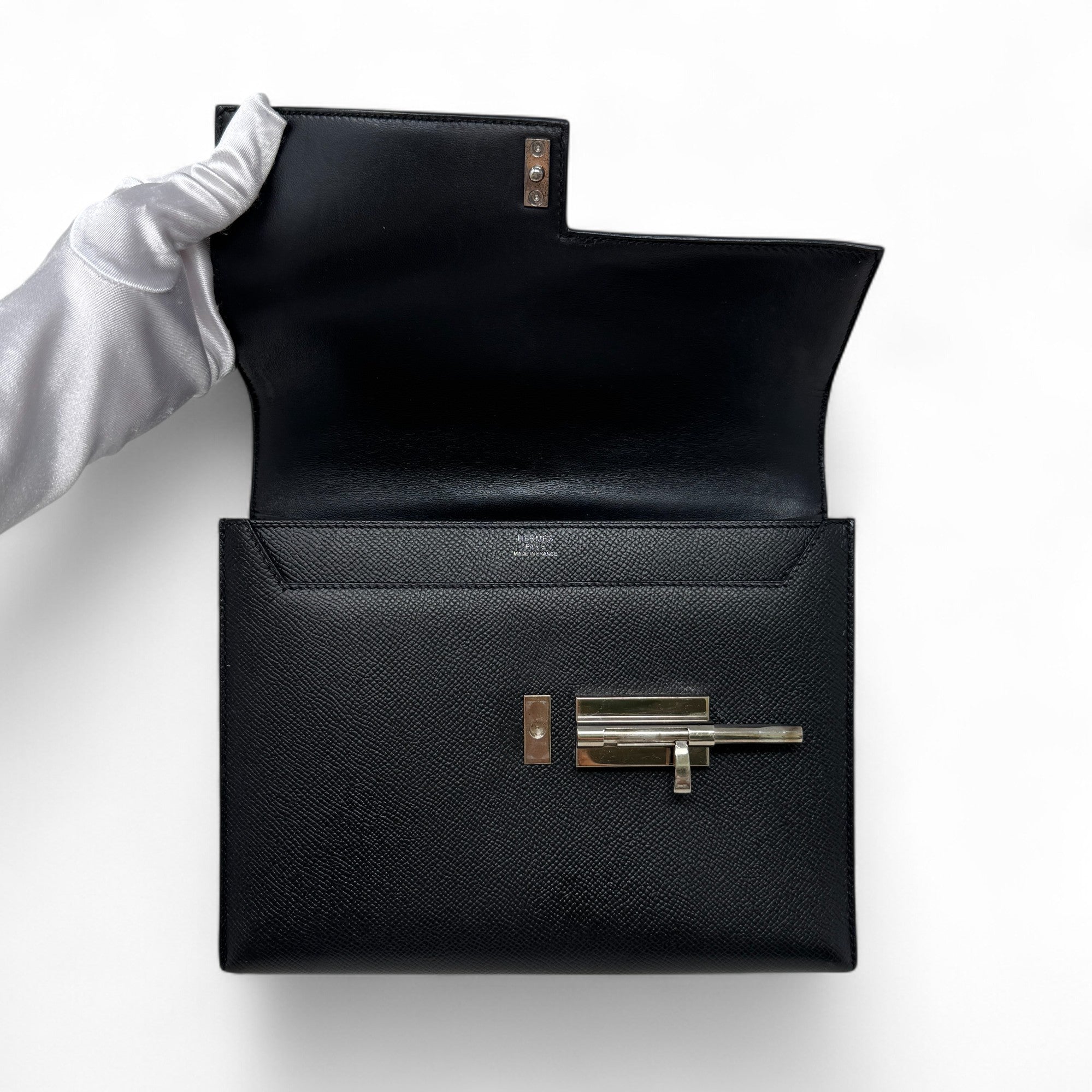 Hermes Noir Epsom Verrou 23