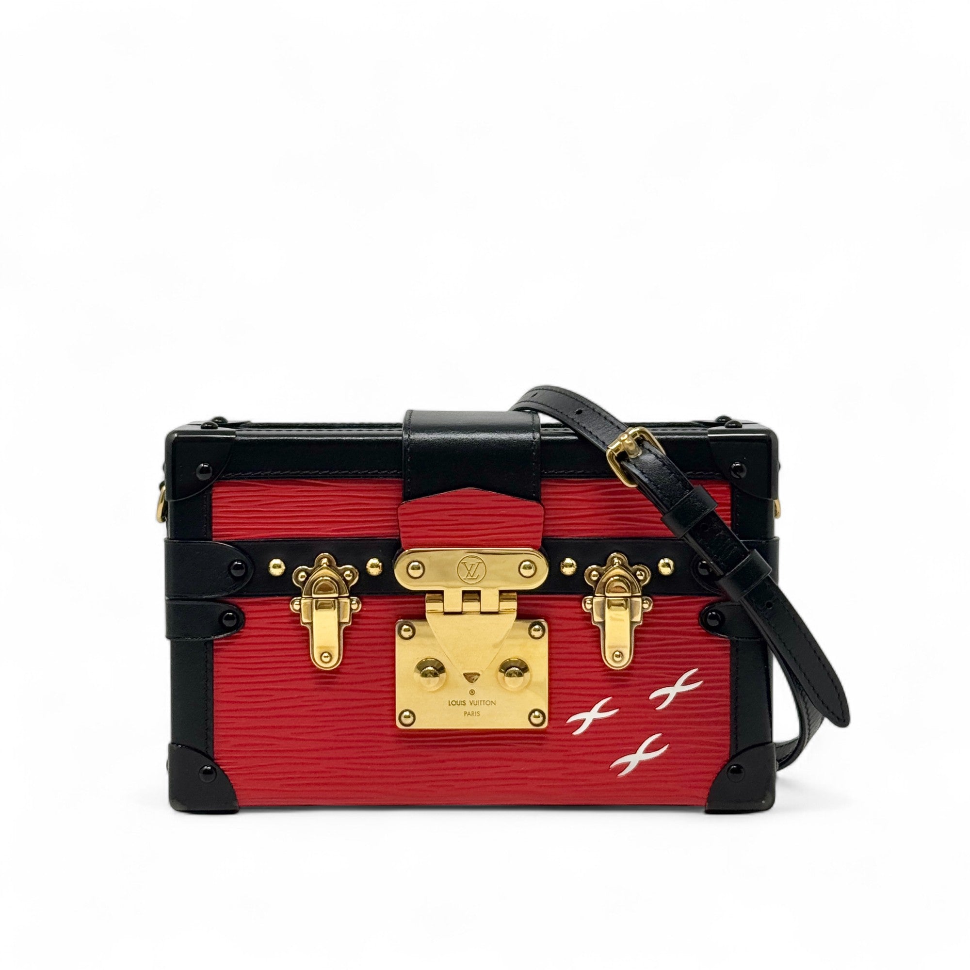 Louis Vuitton Red Epi Petite Malle Bag