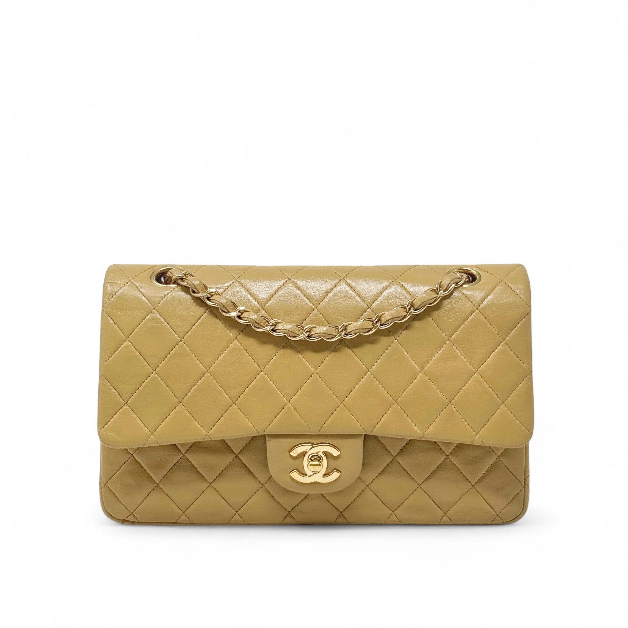 Chanel Beige Medium Vintage Classic Flap