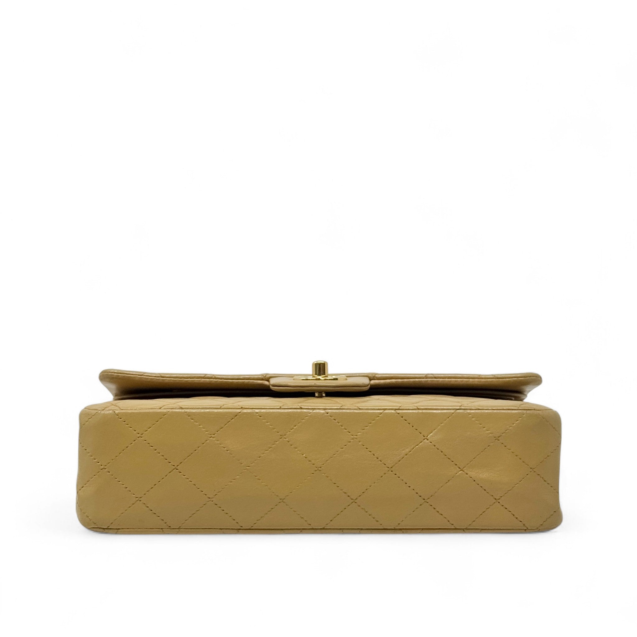 Chanel Beige Medium Vintage Classic Flap