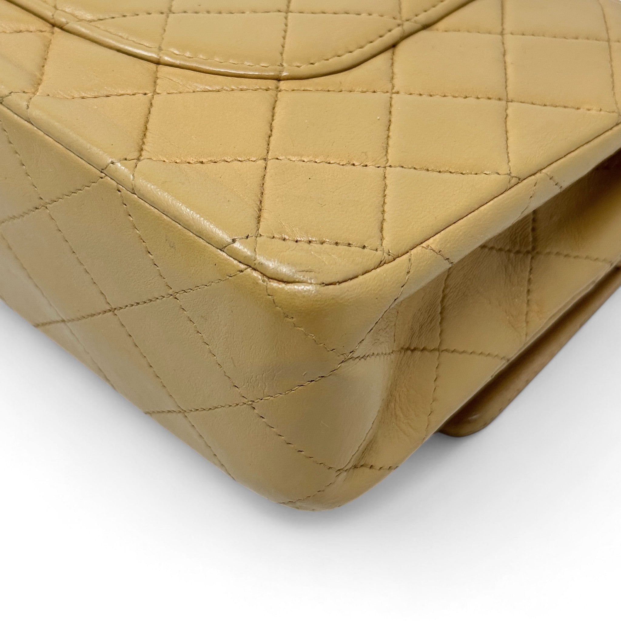 Chanel Beige Medium Vintage Classic Flap
