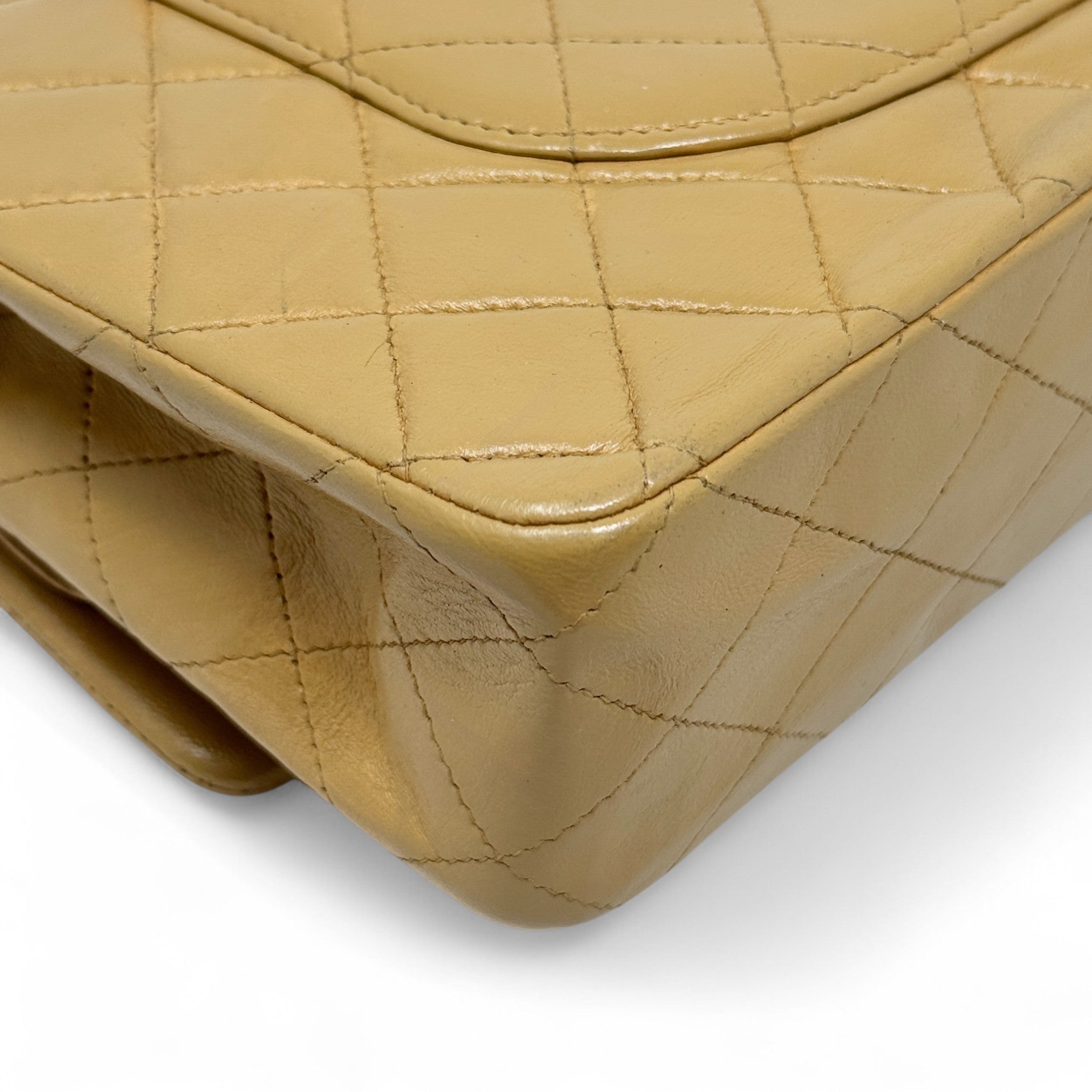 Chanel Beige Medium Vintage Classic Flap