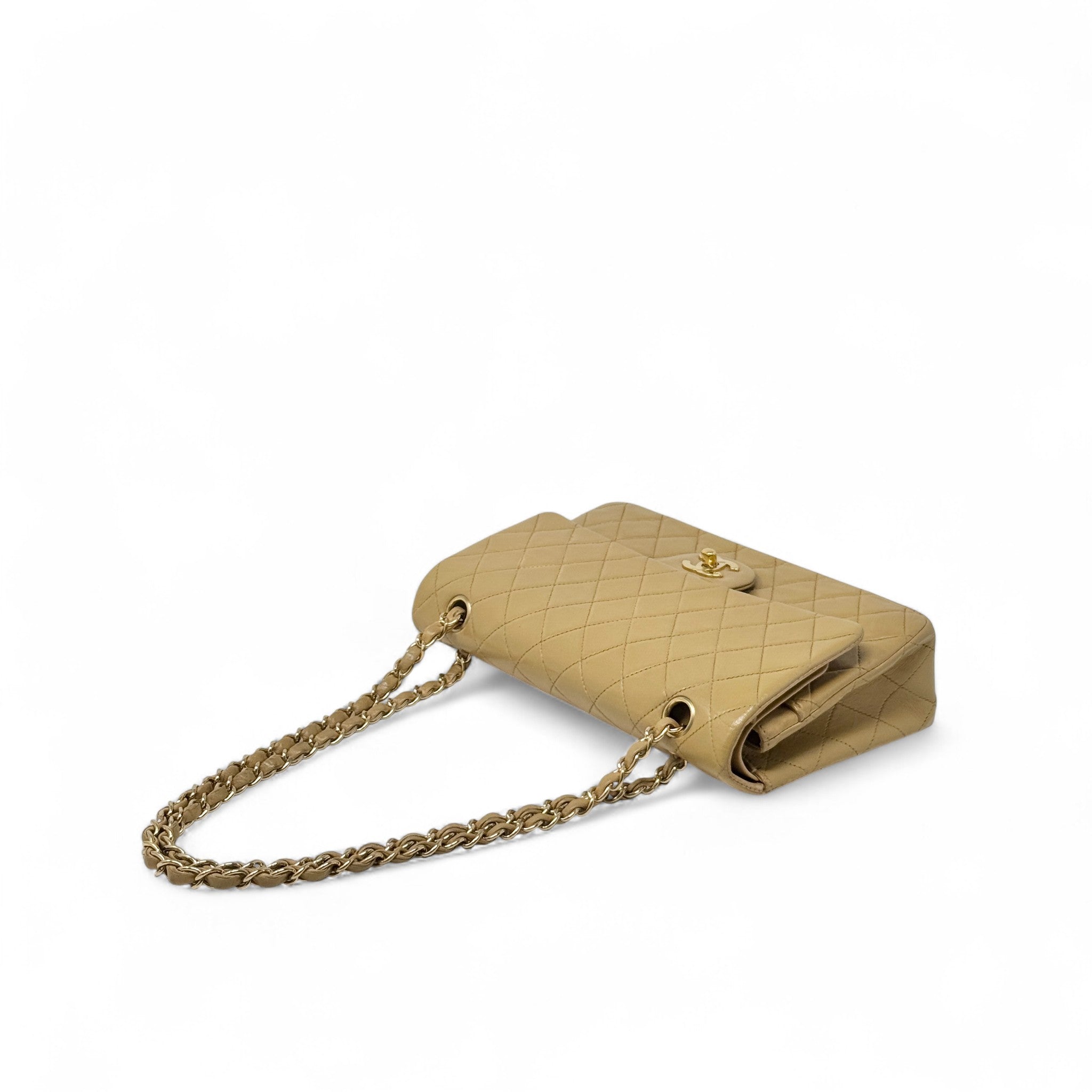 Chanel Beige Medium Vintage Classic Flap