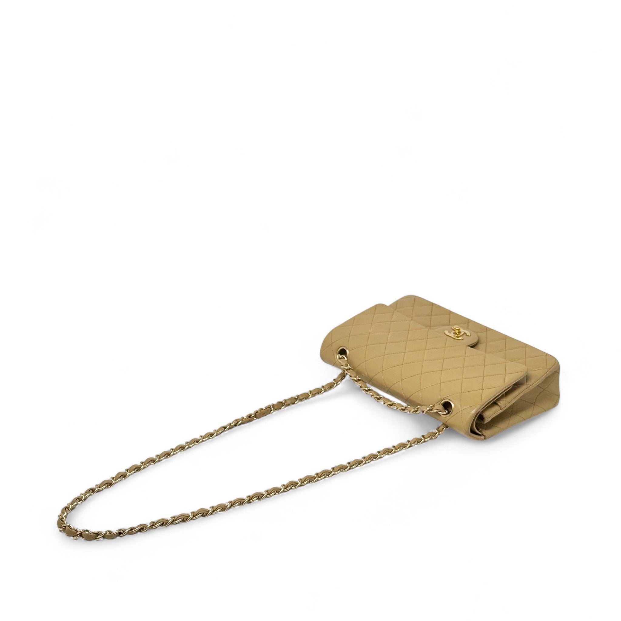 Chanel Beige Medium Vintage Classic Flap