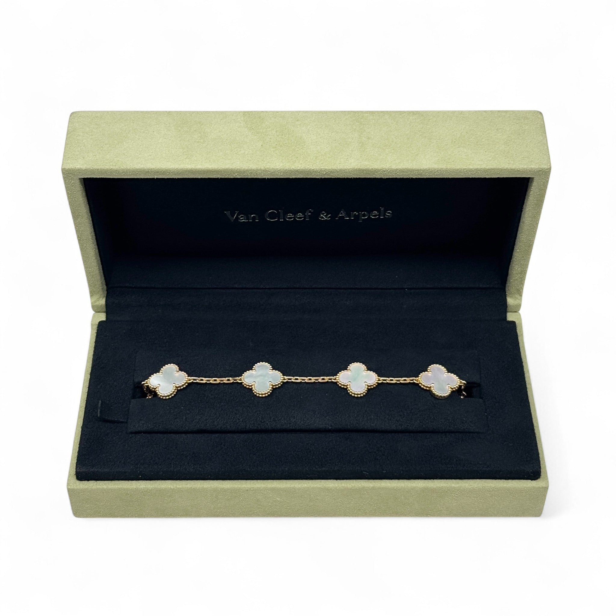 Van Cleef & Arpels White 5 Motifs MOP Vintage Alphambra Bracelet