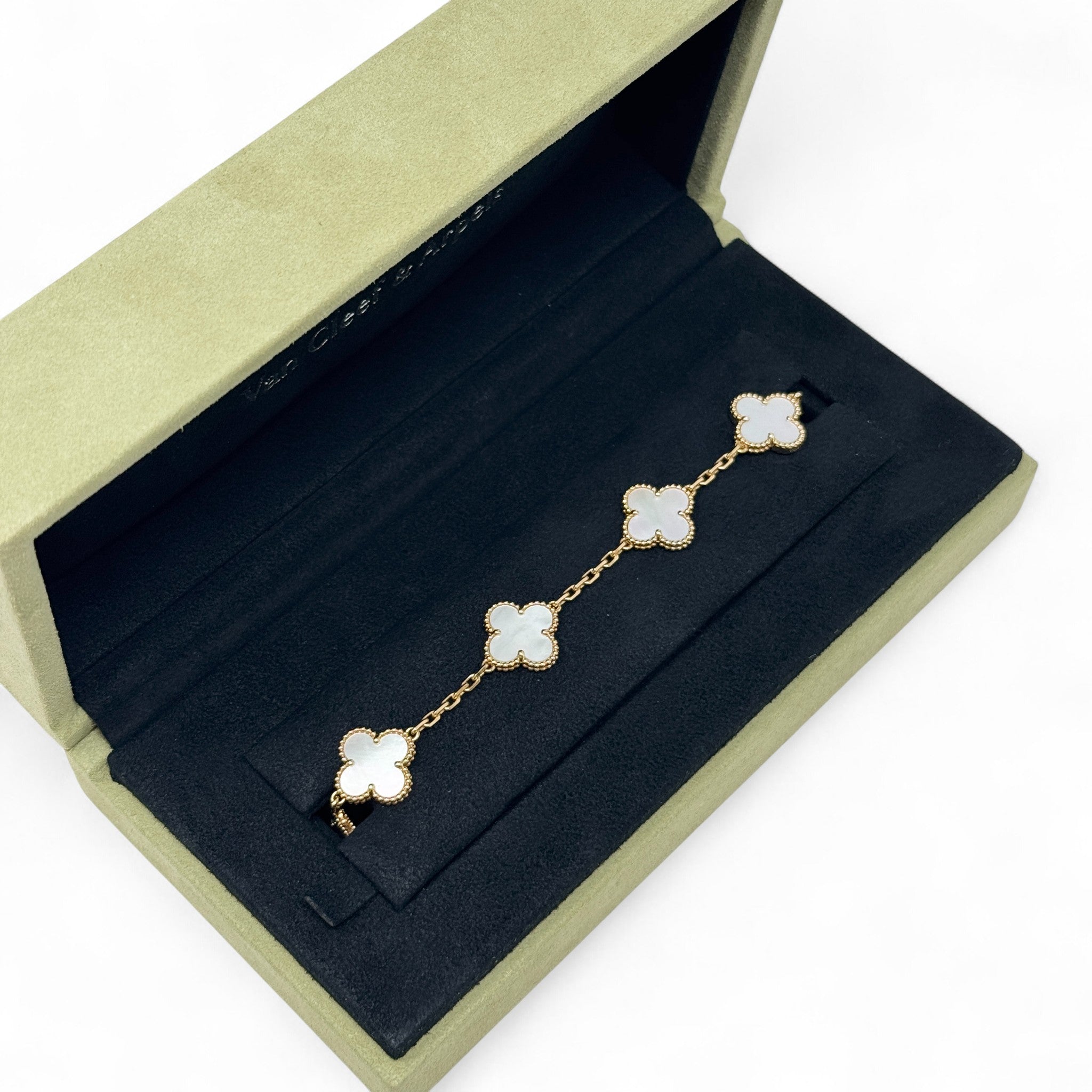 Van Cleef & Arpels White 5 Motifs MOP Vintage Alphambra Bracelet