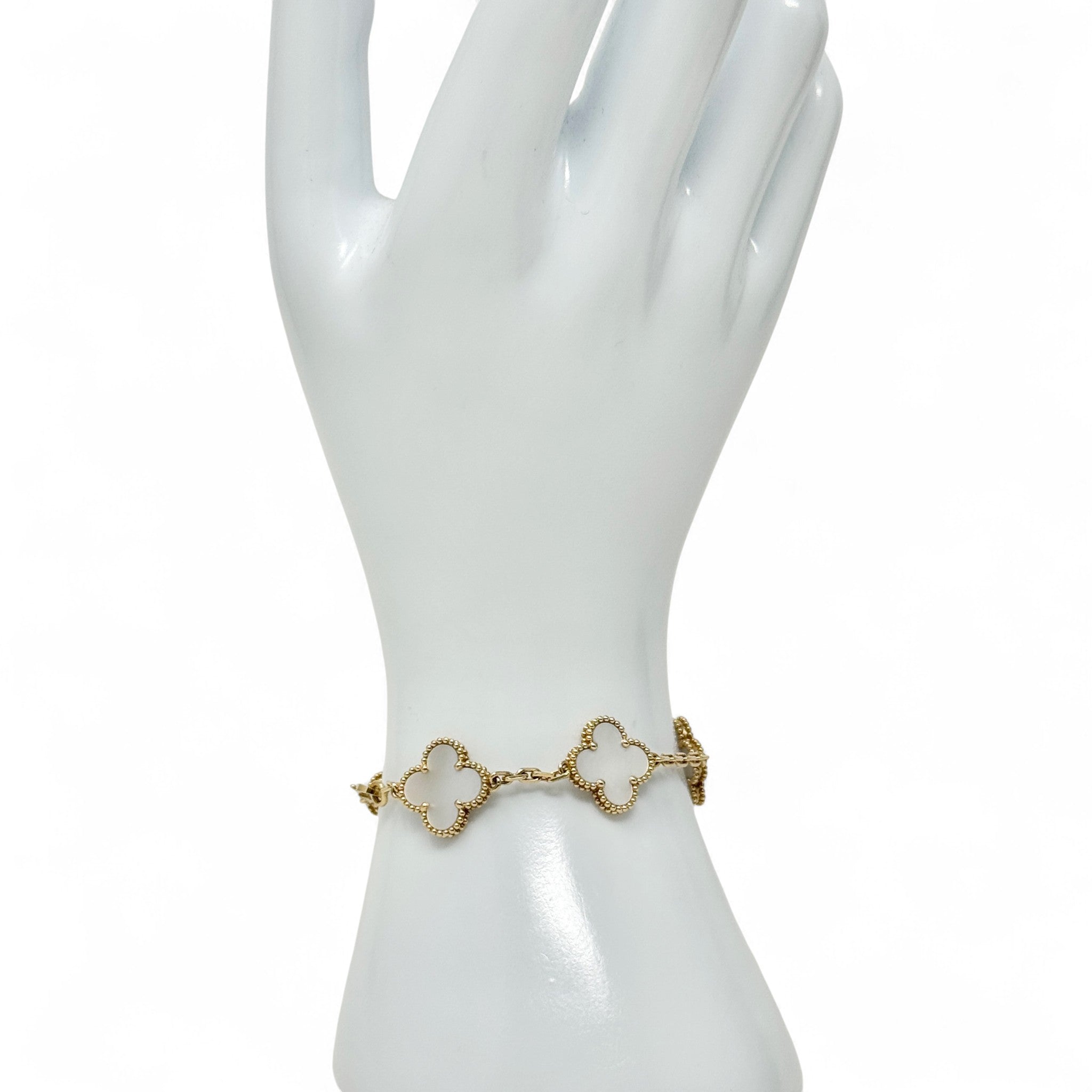 Van Cleef & Arpels White 5 Motifs MOP Vintage Alphambra Bracelet