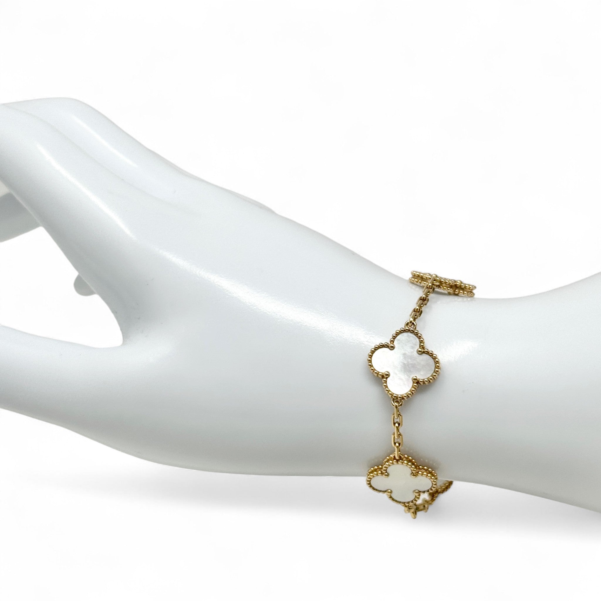 Van Cleef & Arpels White 5 Motifs MOP Vintage Alphambra Bracelet