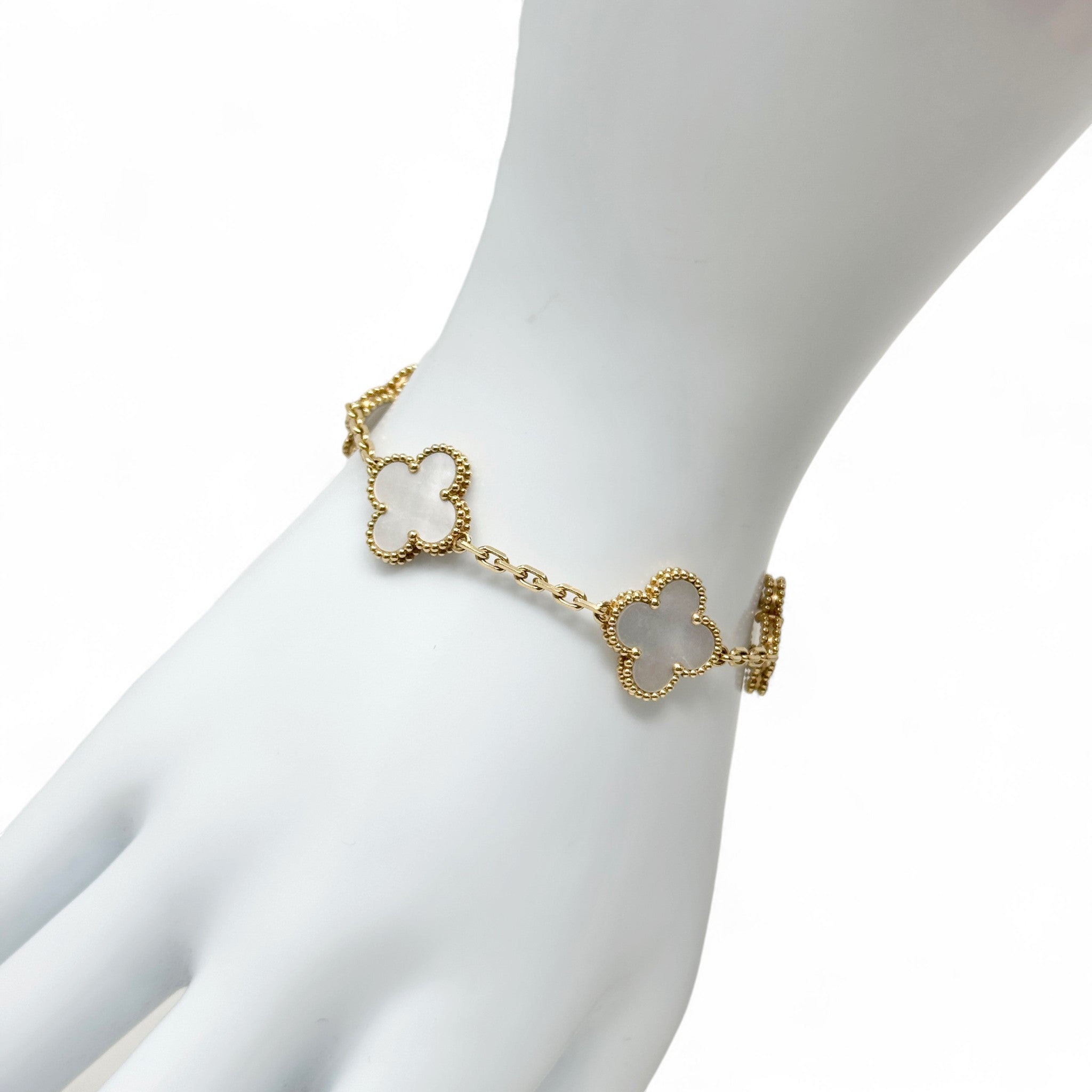 Van Cleef & Arpels White 5 Motifs MOP Vintage Alphambra Bracelet