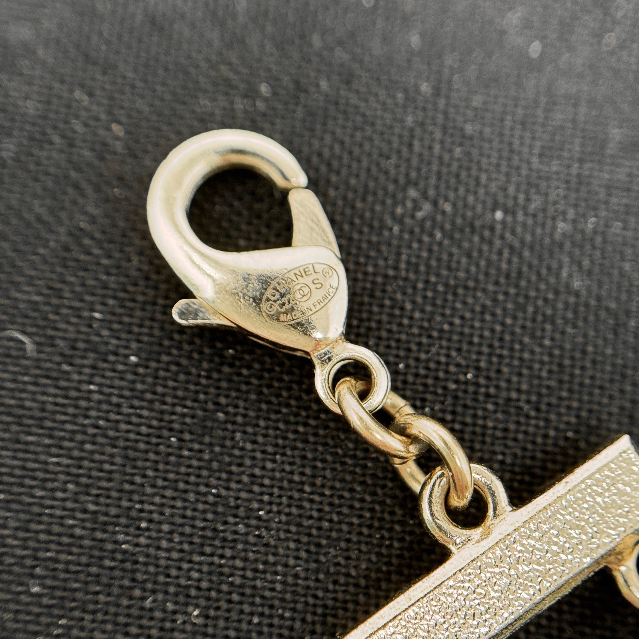 Chanel Gold Crystal CC Logo Chain Choker