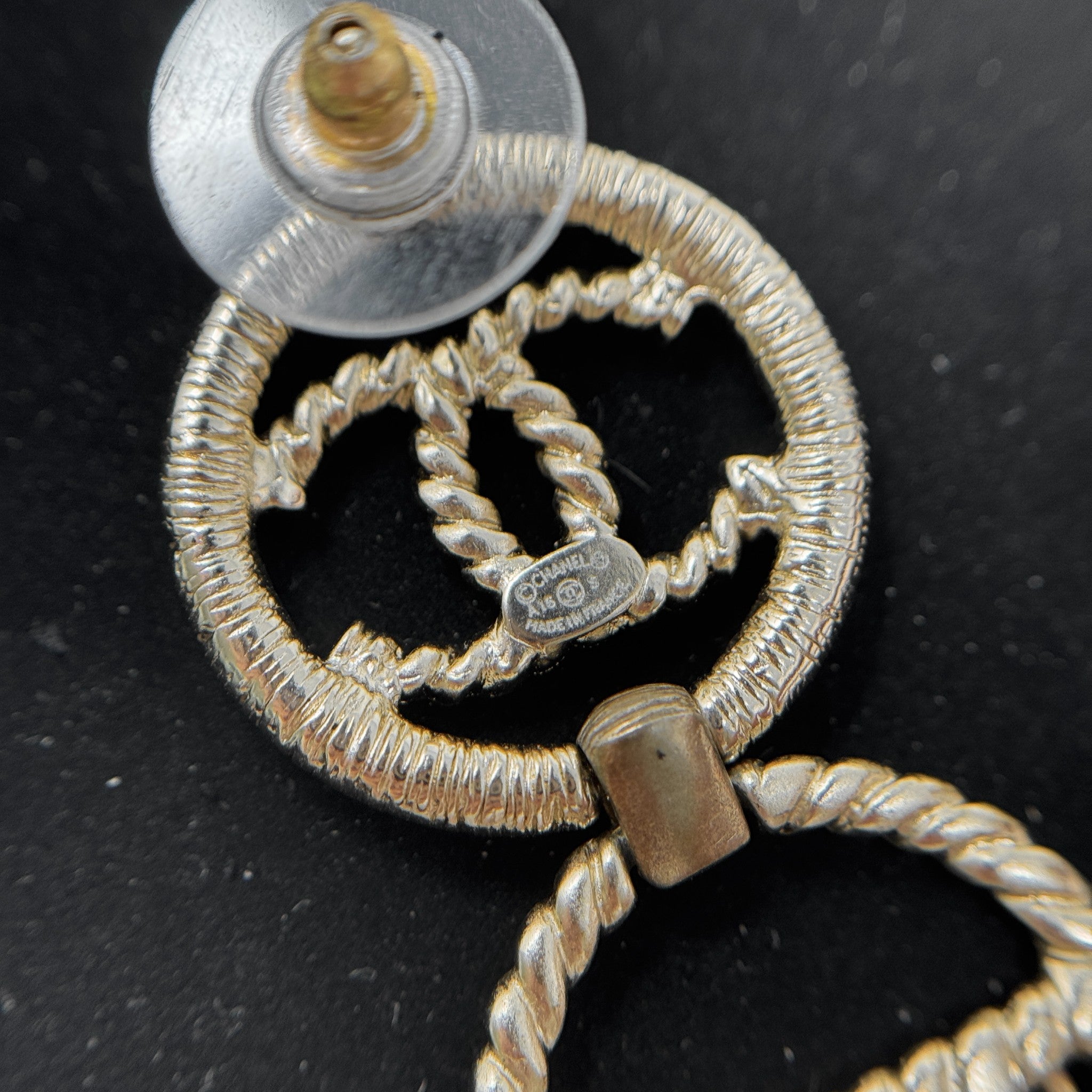 Chanel Gold CC Chain Tassel Drop Earrings