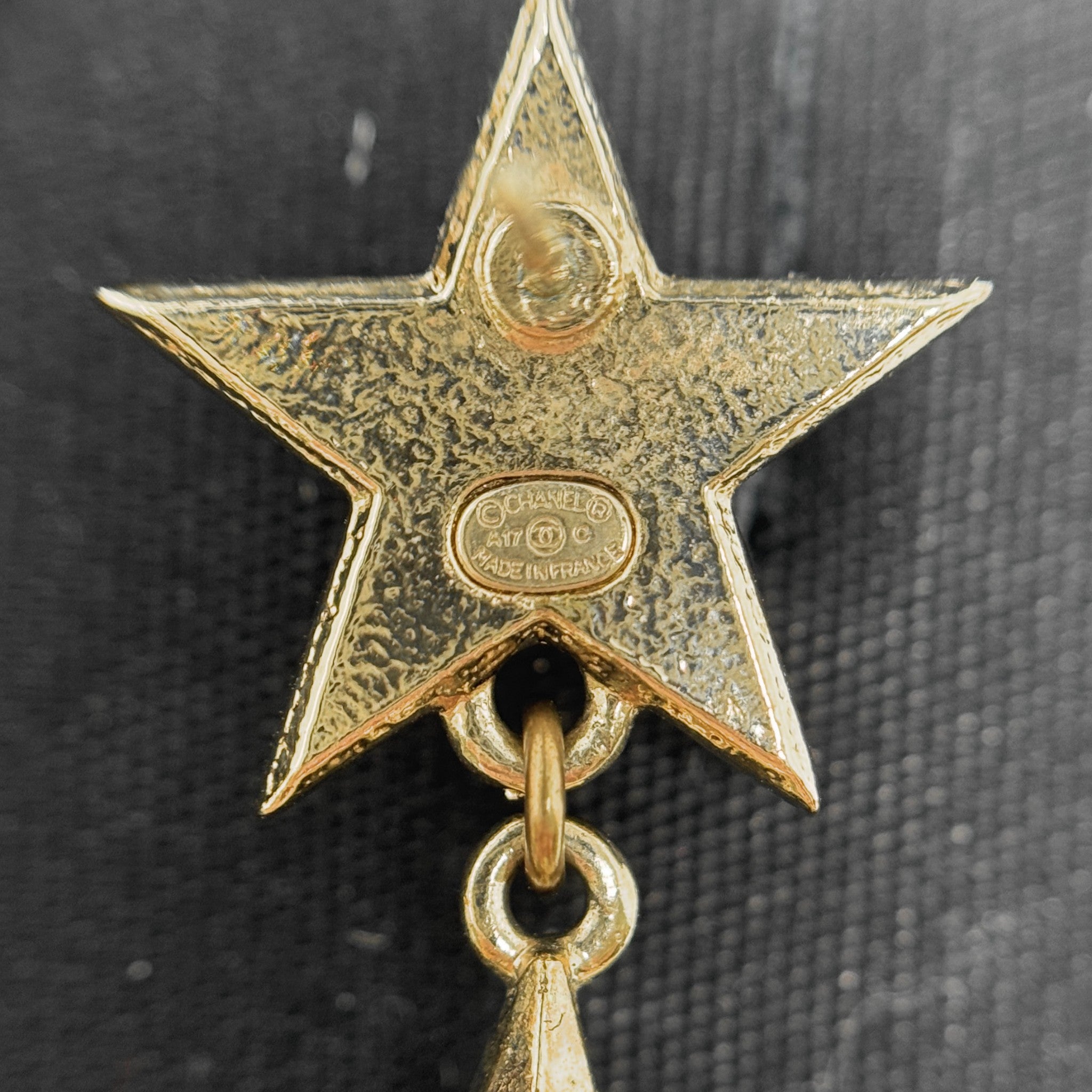 Chanel Gold Star CC Drop Earrings
