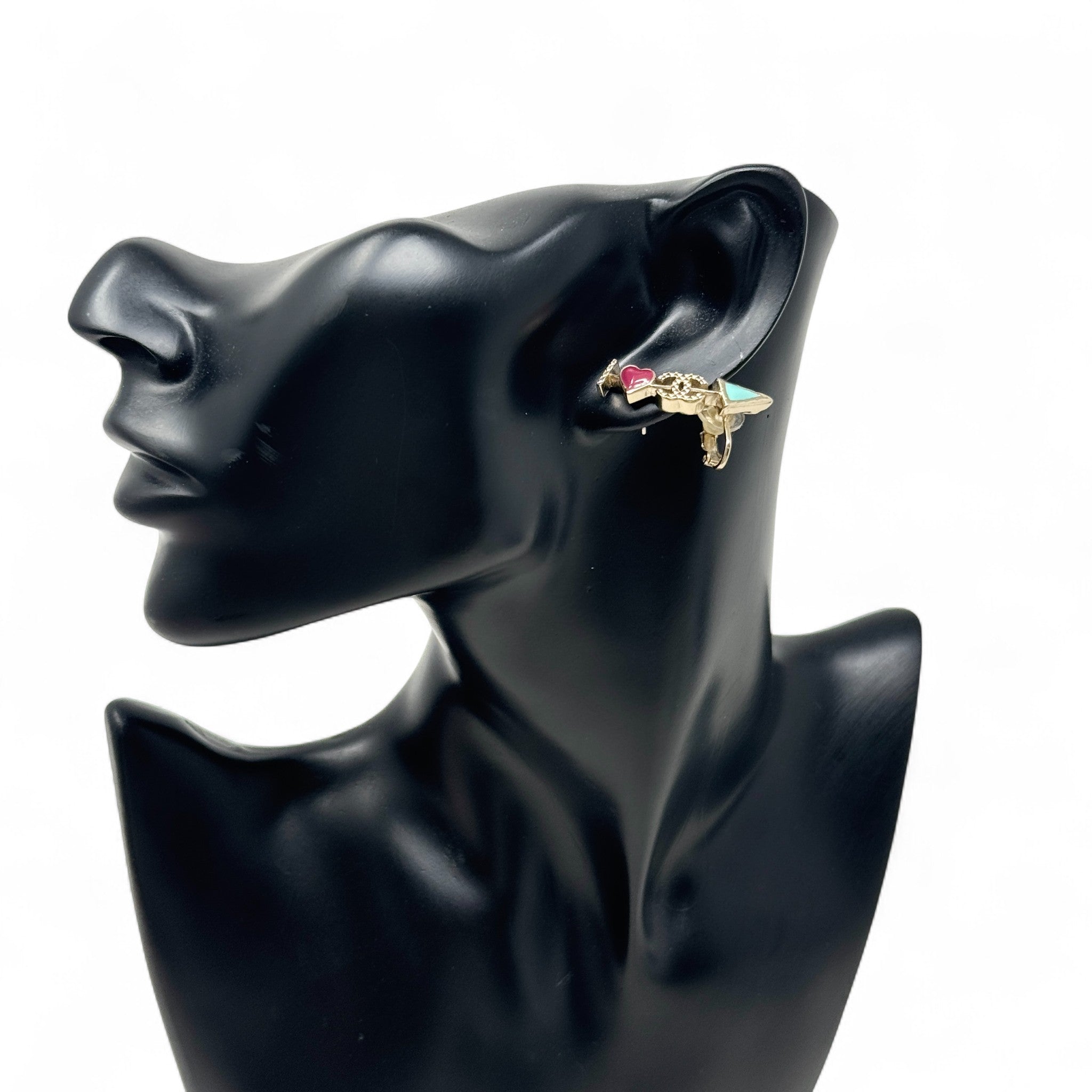 Chanel Gold CC Ear Climbers Earrings