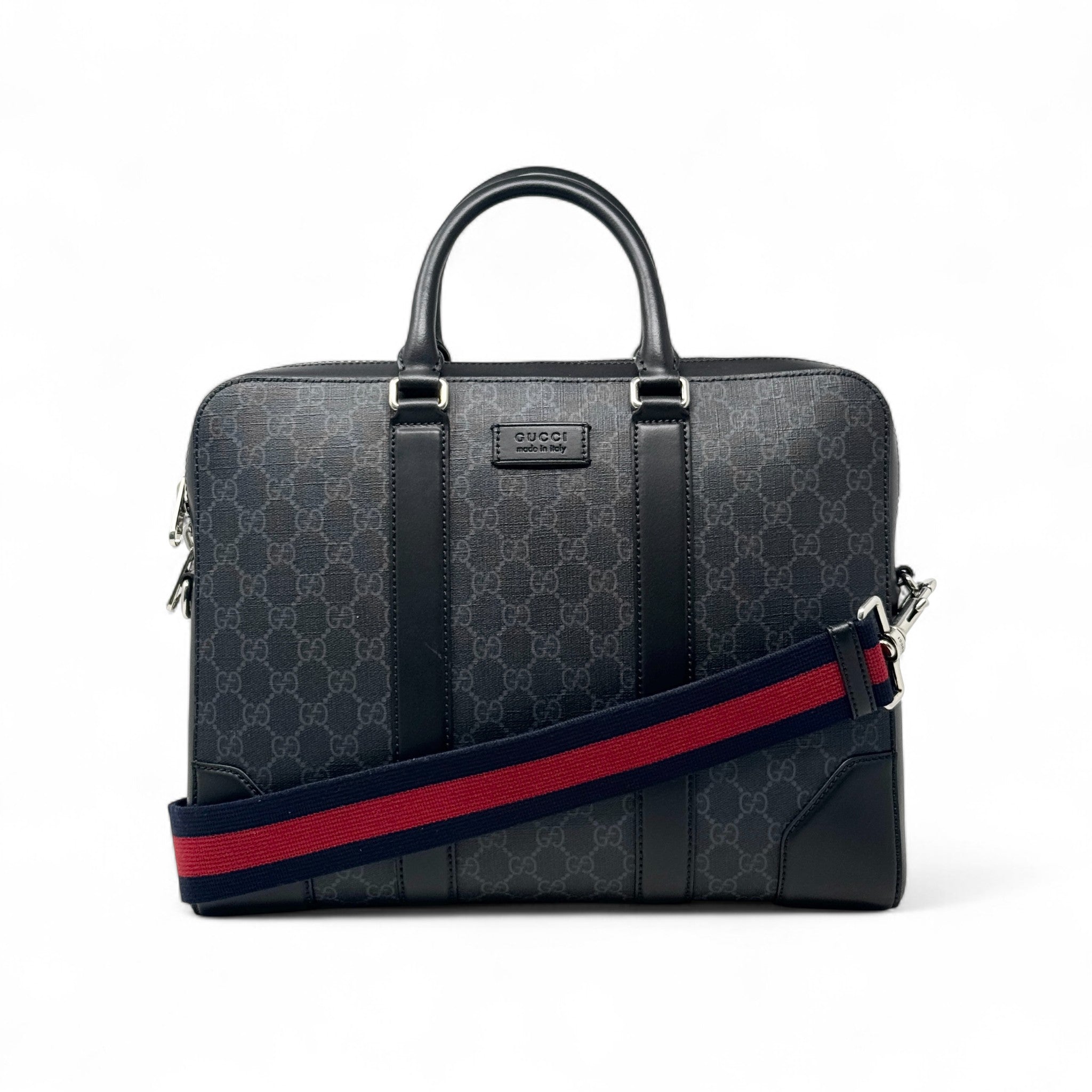 Gucci Black GG Supreme Medium Briefcase