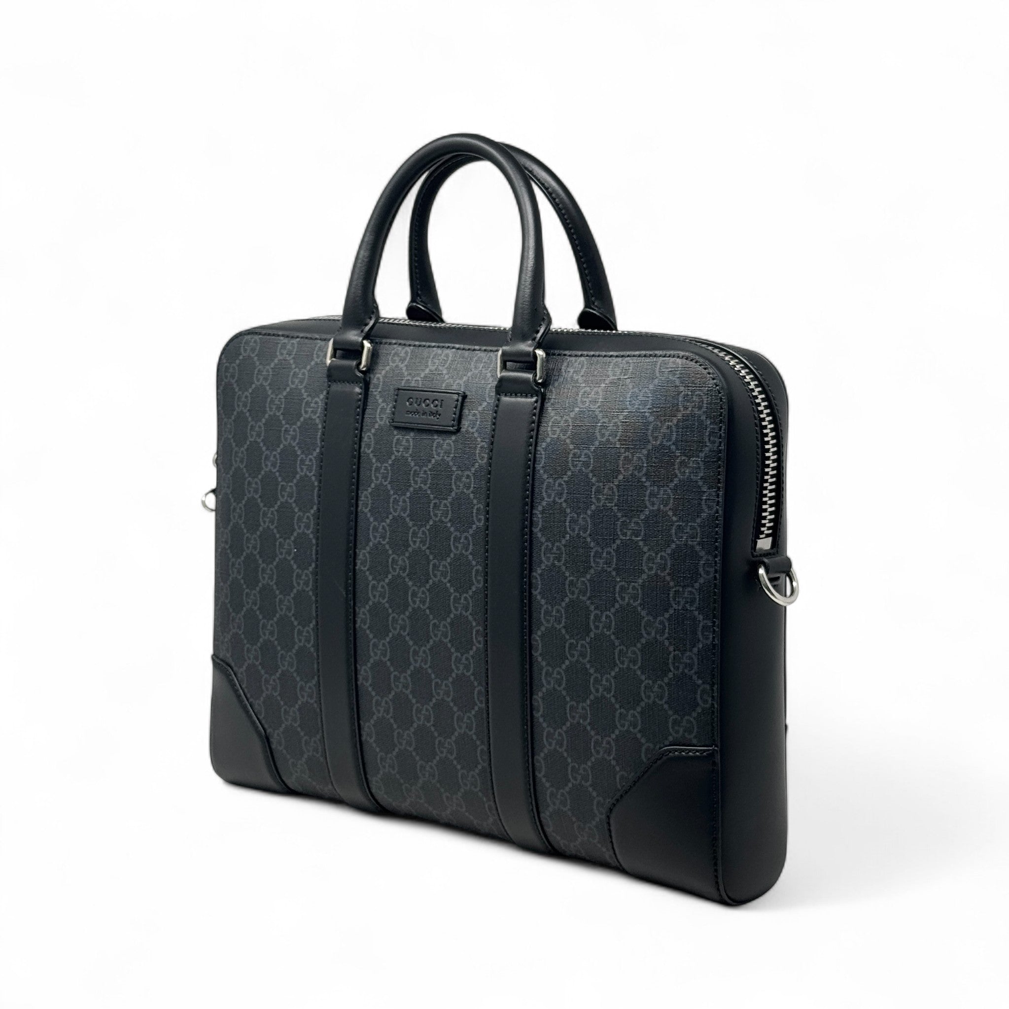 Gucci Black GG Supreme Medium Briefcase