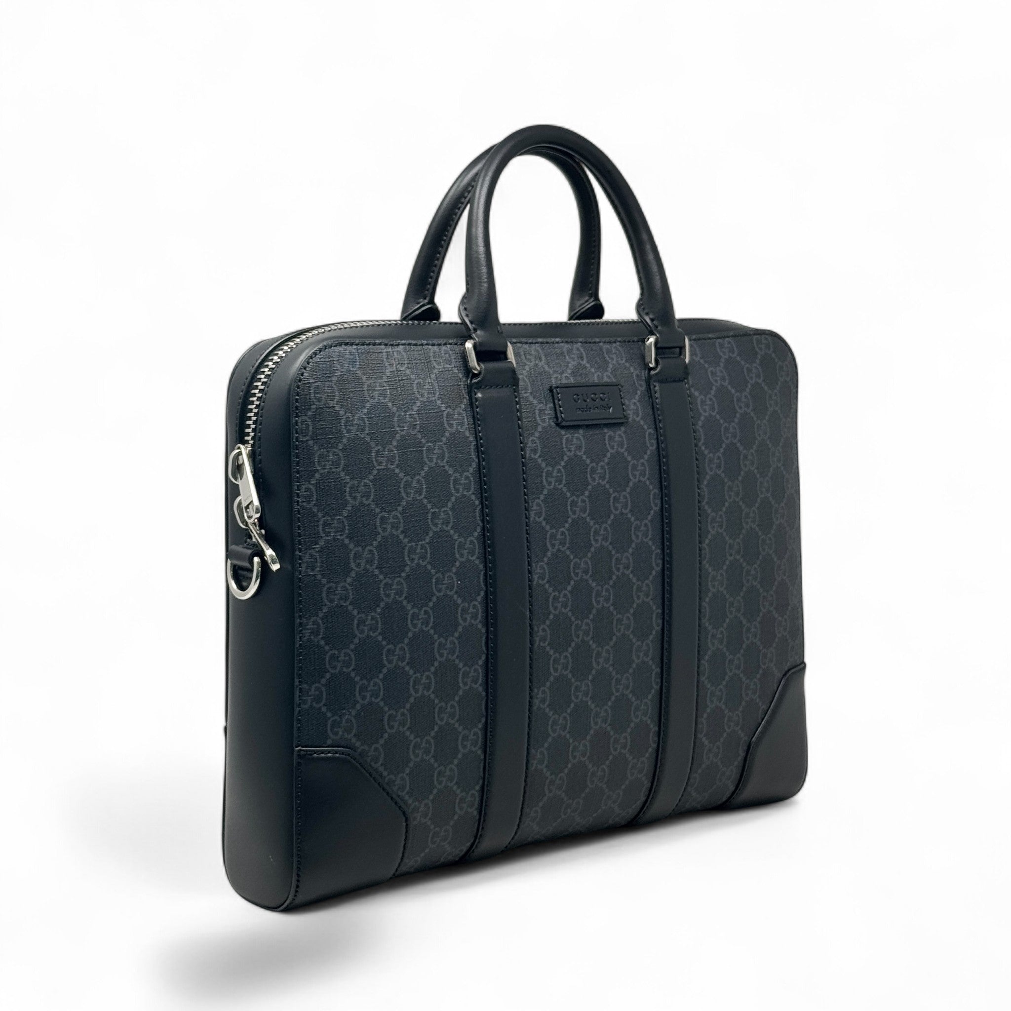Gucci Black GG Supreme Medium Briefcase