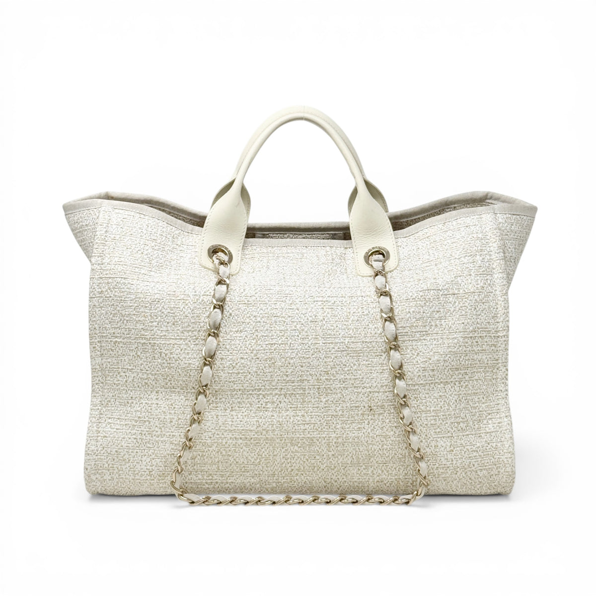 leather chanel deauville beige