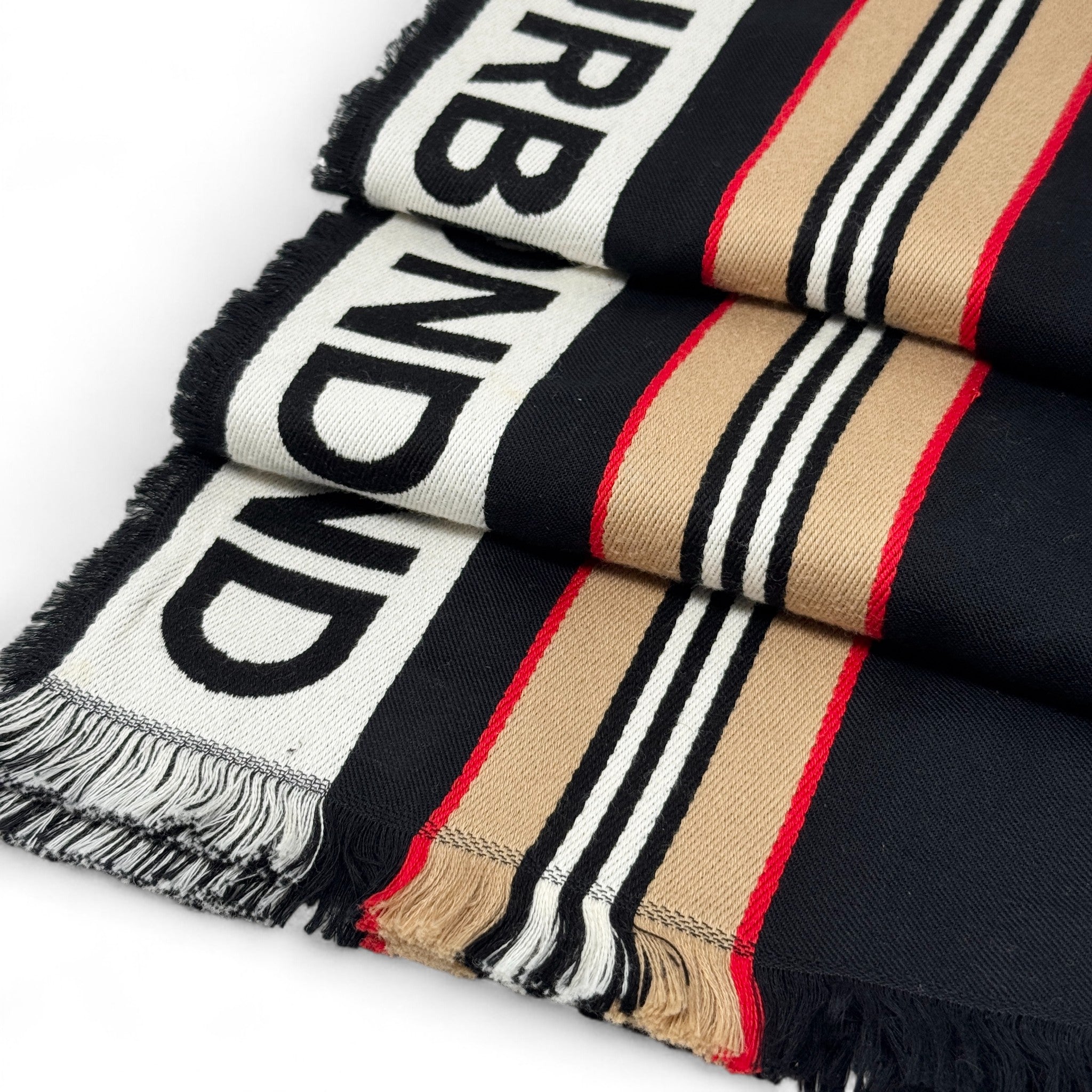 Burberry London Cotton Striped Scarf